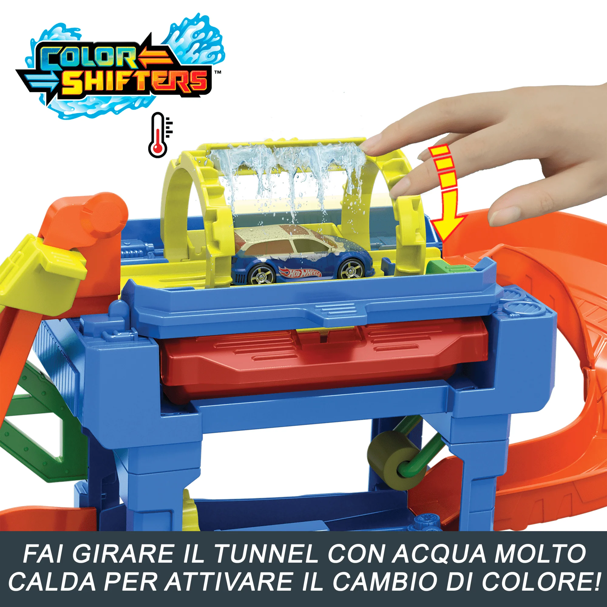 Hot Wheels City Autolavaggio Con Tunnel E Veicolo Cambia-Colore in Scala 1:64 - Image 4
