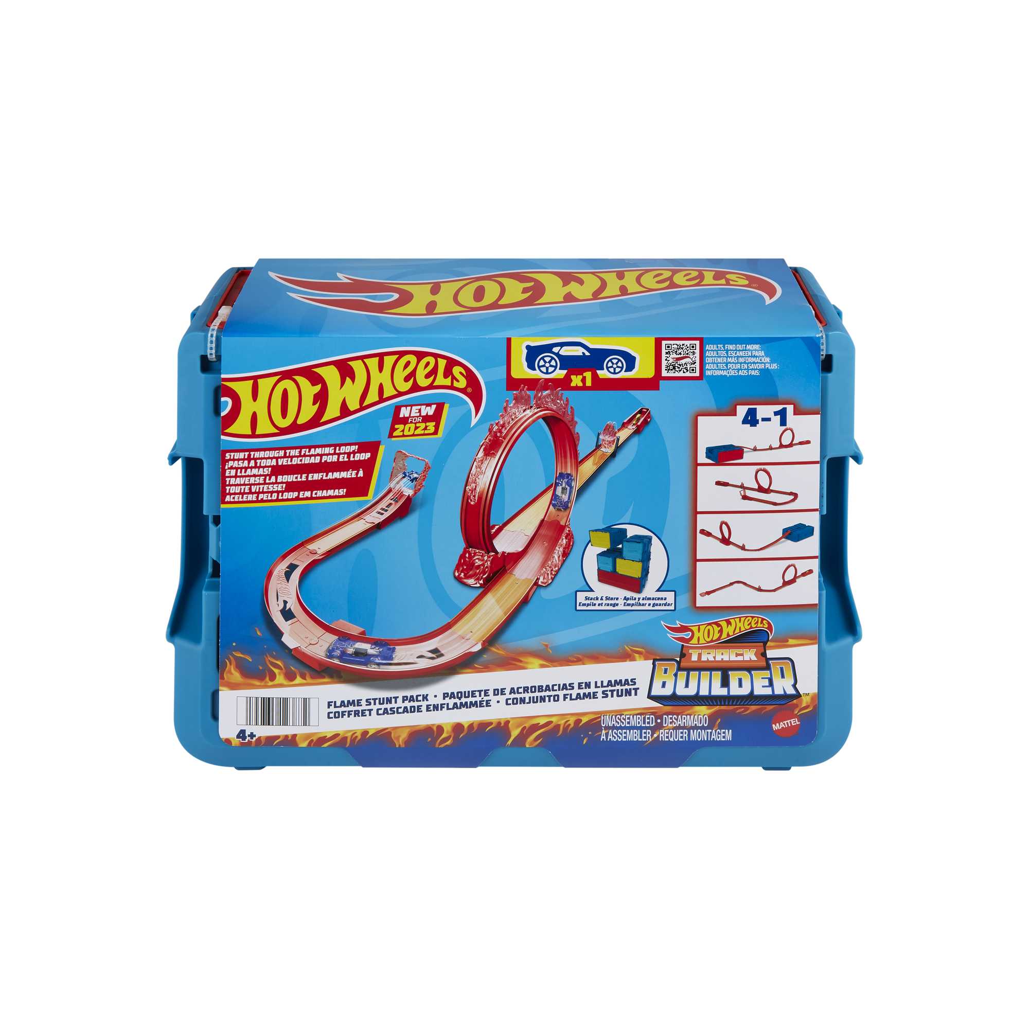 Hot Wheels Baanset en 1 Hot Wheels auto, Track Building set met vuurthema - Image 6