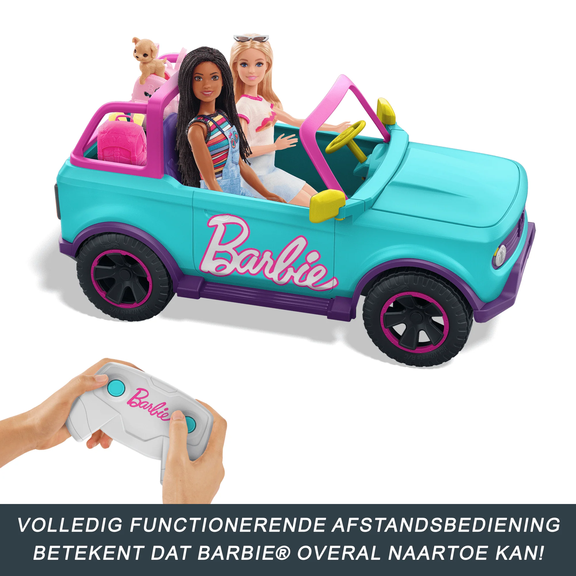 Hot Wheels Barbie Suv, Met Afstandsbediening En Stickers, Speelgoedauto Op Batterijen, Ruimte Voor 2 Barbie Poppen - Image 2