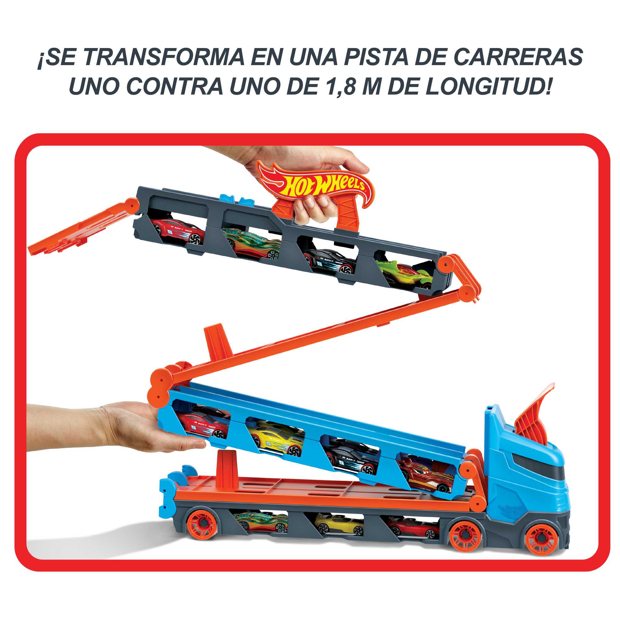 Hot Wheels Camión de transporte y pista - Image 4