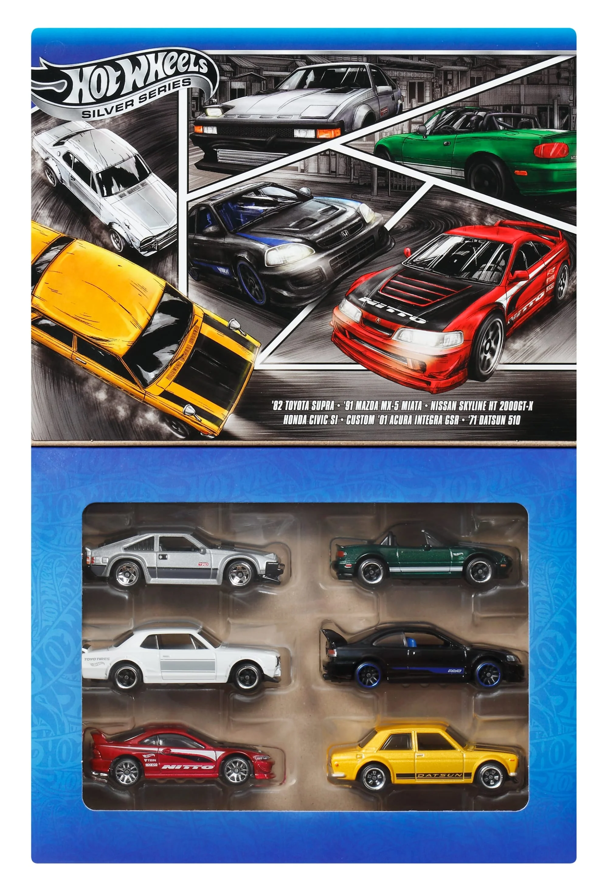 Hot Wheels 1:64 Scale Die-Cast Toy Cars, Set Of 6 Japanese Vehicles - Image 3