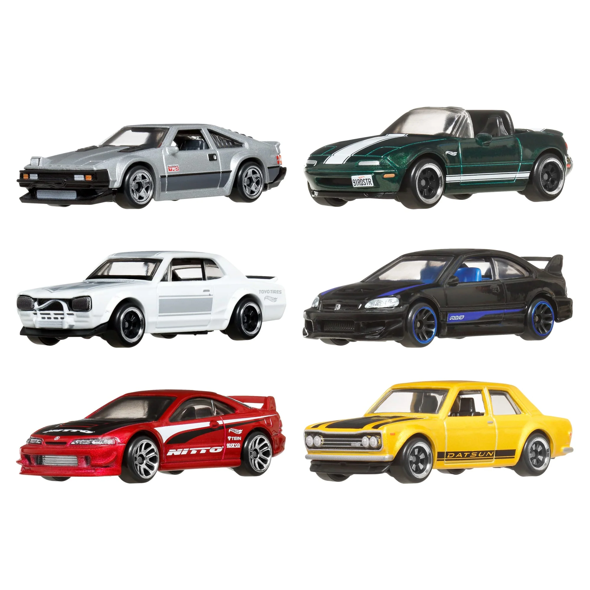 Hot Wheels Μεταλλικά Αυτοκινητάκια Κλίμακας 1:64, Σετ 6 Ιαπωνικών Οχημάτων (Τα Σχέδια Ενδέχεται Να Διαφέρουν) - Image 2