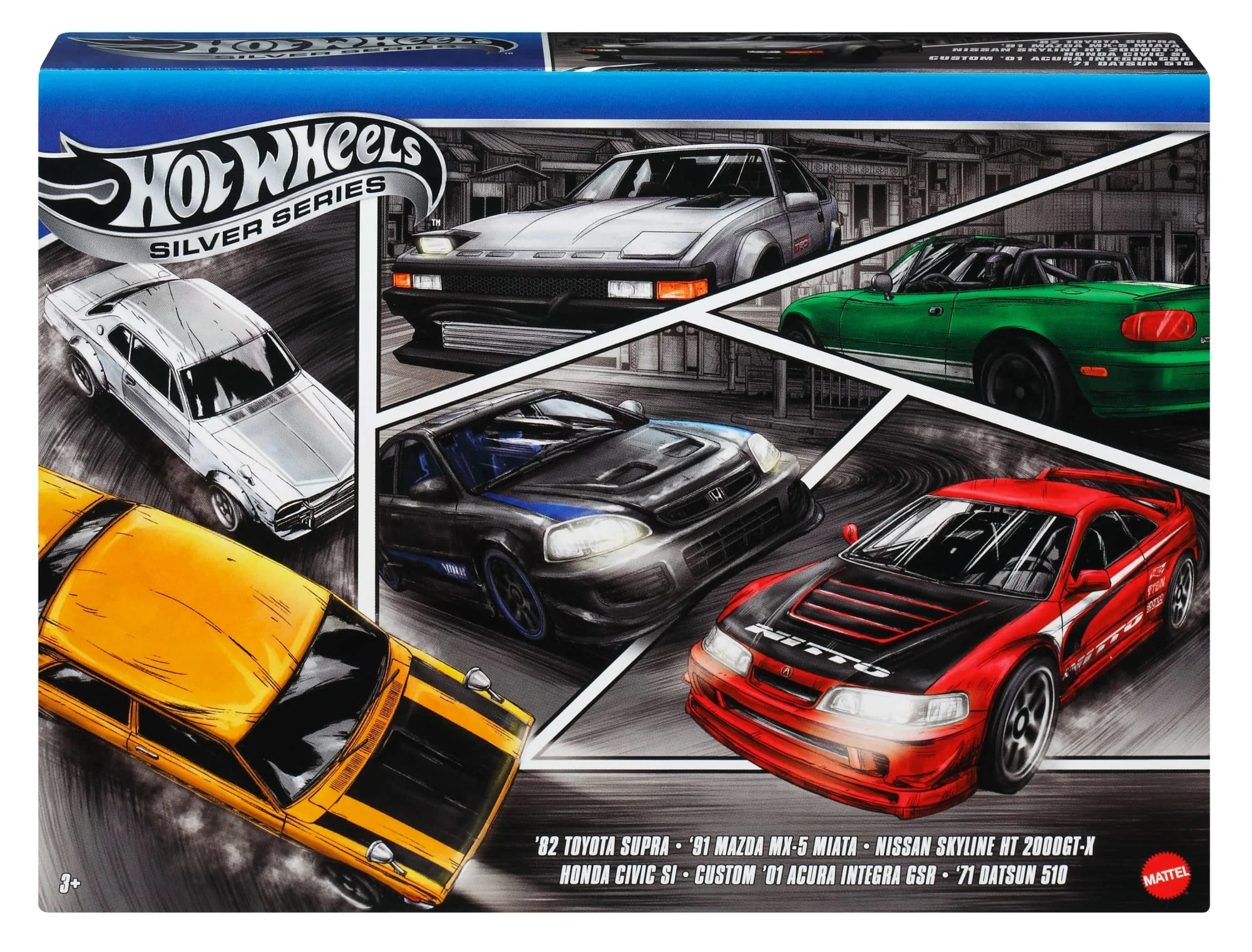 Hot Wheels Μεταλλικά Αυτοκινητάκια Κλίμακας 1:64, Σετ 6 Ιαπωνικών Οχημάτων (Τα Σχέδια Ενδέχεται Να Διαφέρουν) - Image 4
