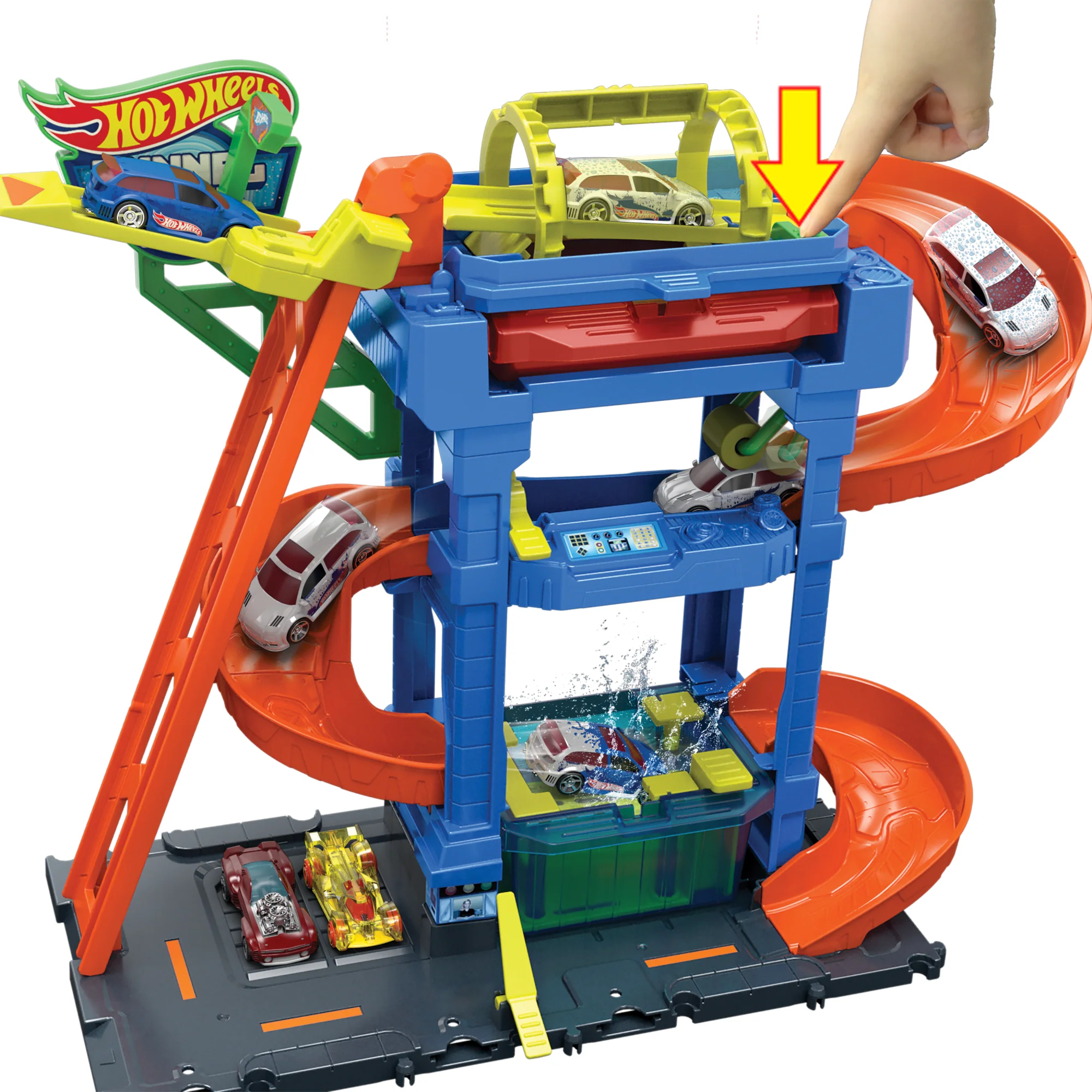 Hot Wheels Σετ, Πλυντήριο Αυτοκινήτων Με Αυτοκινητάκι Χρωμοκεραυνό Κλίμακας 1:64 - Image 5