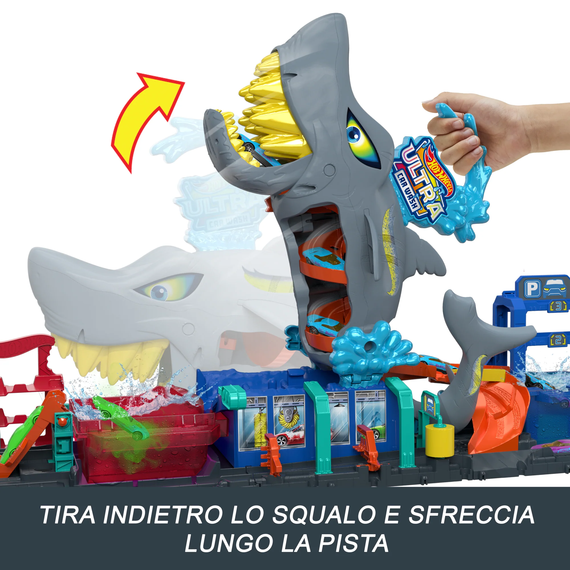 Hot Wheels City Autolavaggio Mega Squalo - Image 4
