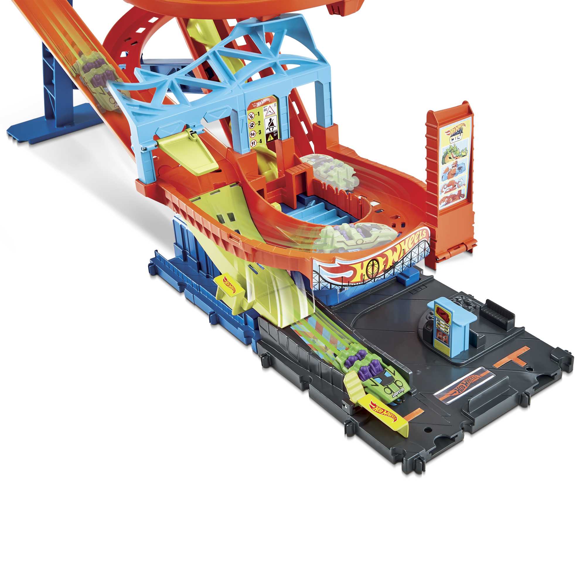 Hot Wheels City - Πίστα Ράλι Τρενάκι Λούνα Παρκ Με 5 Αυτοκινητάκια Hot Wheels - Image 3