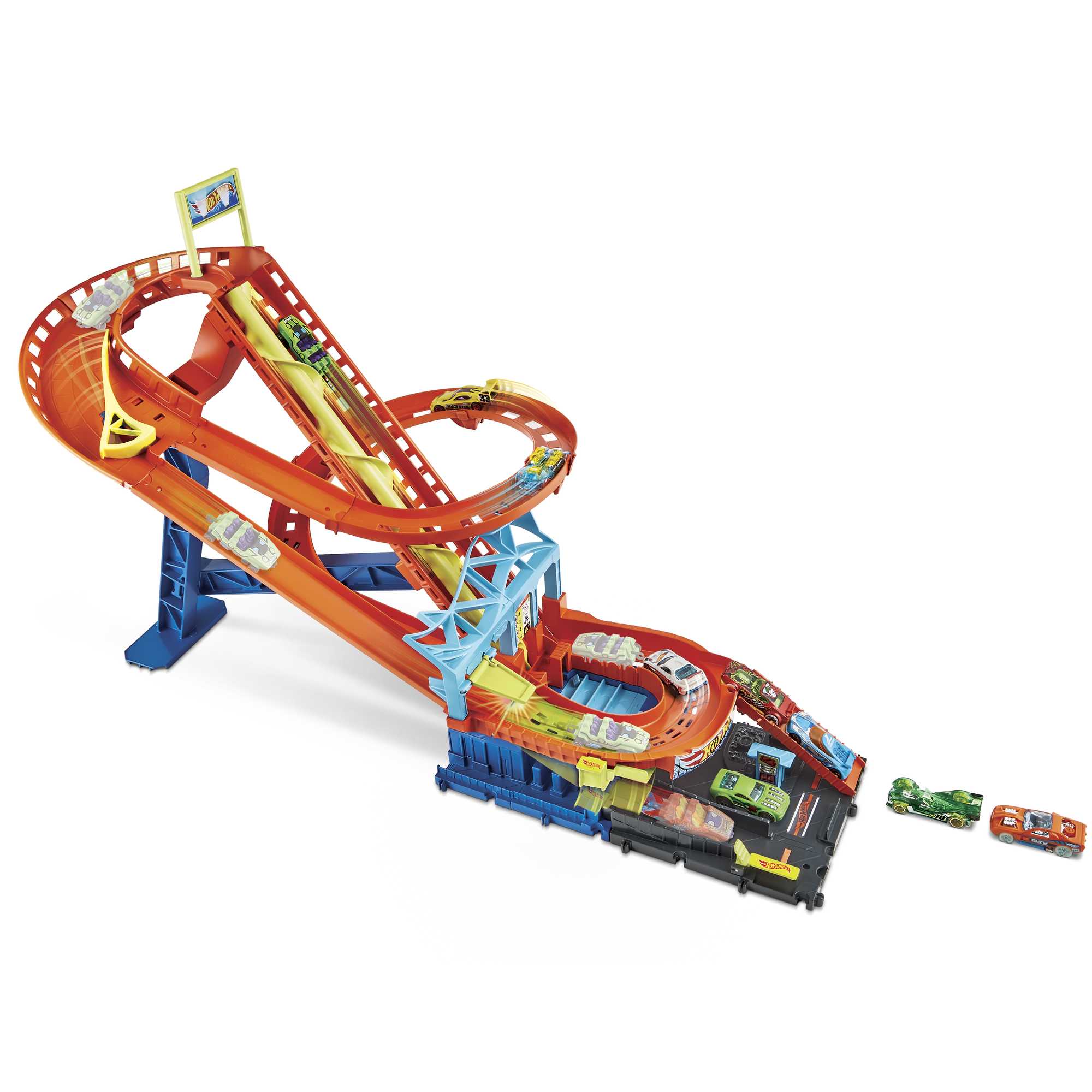 Hot Wheels City - Πίστα Ράλι Τρενάκι Λούνα Παρκ Με 5 Αυτοκινητάκια Hot Wheels - Image 4