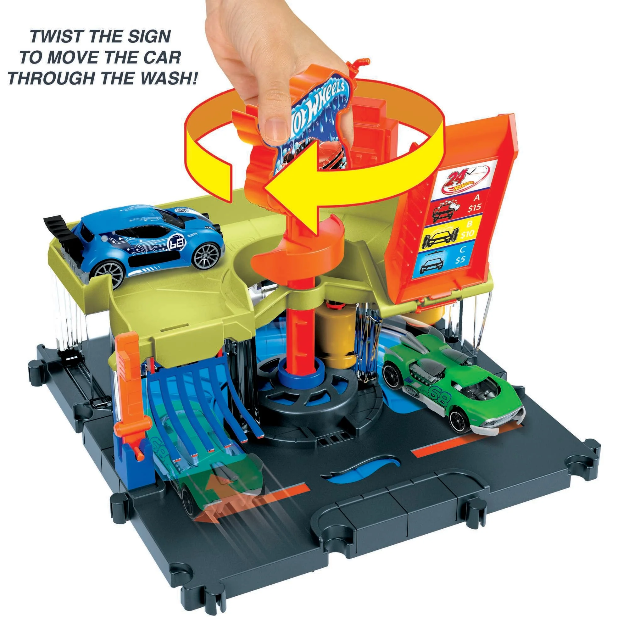 Hot Wheels City Downtown Express Car Wash Playset, With 1 Toy Car - Image 3