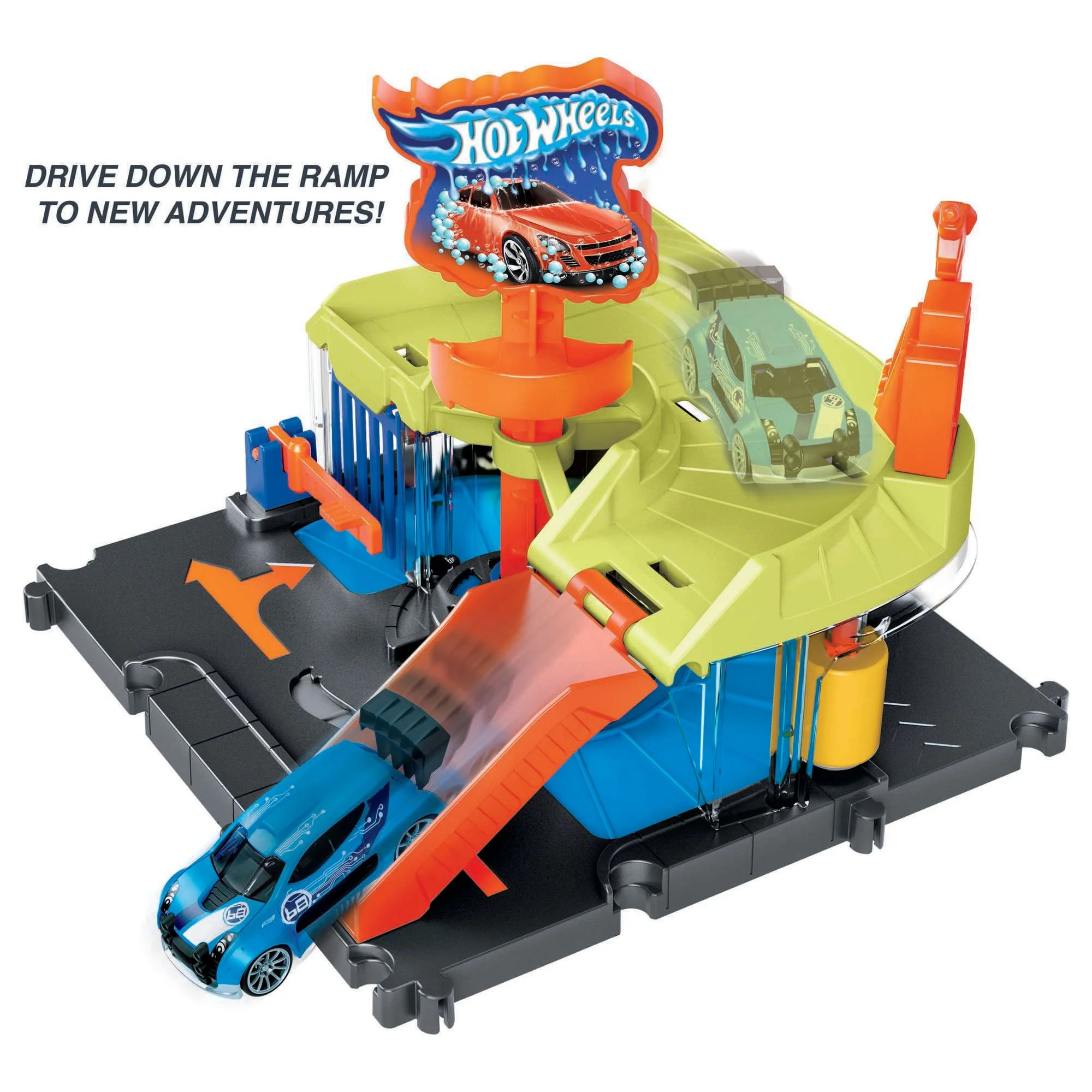 Hot Wheels City Downtown Express Car Wash Playset, With 1 Toy Car - Image 4