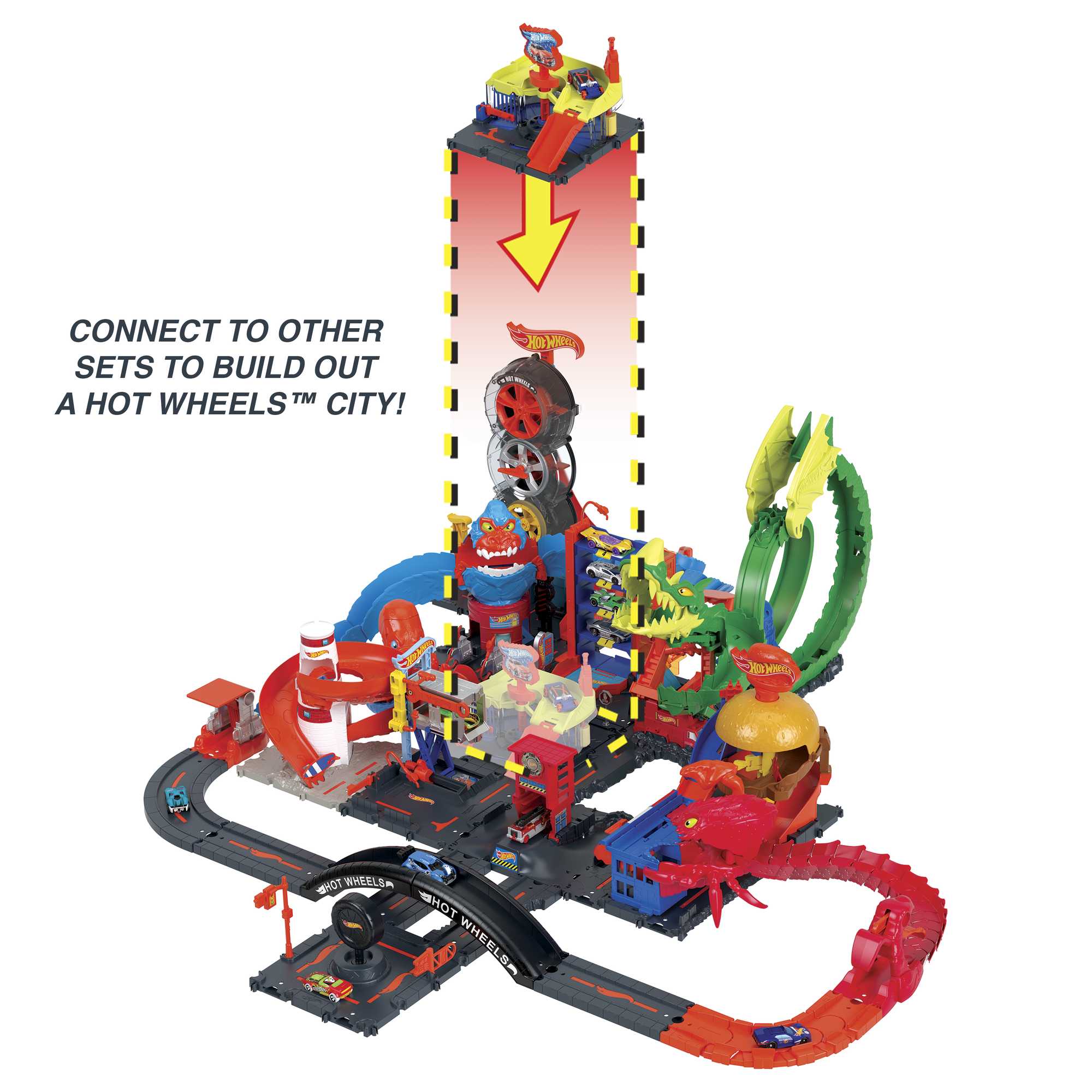 Hot Wheels City Downtown Express Car Wash Playset, With 1 Toy Car - Image 5