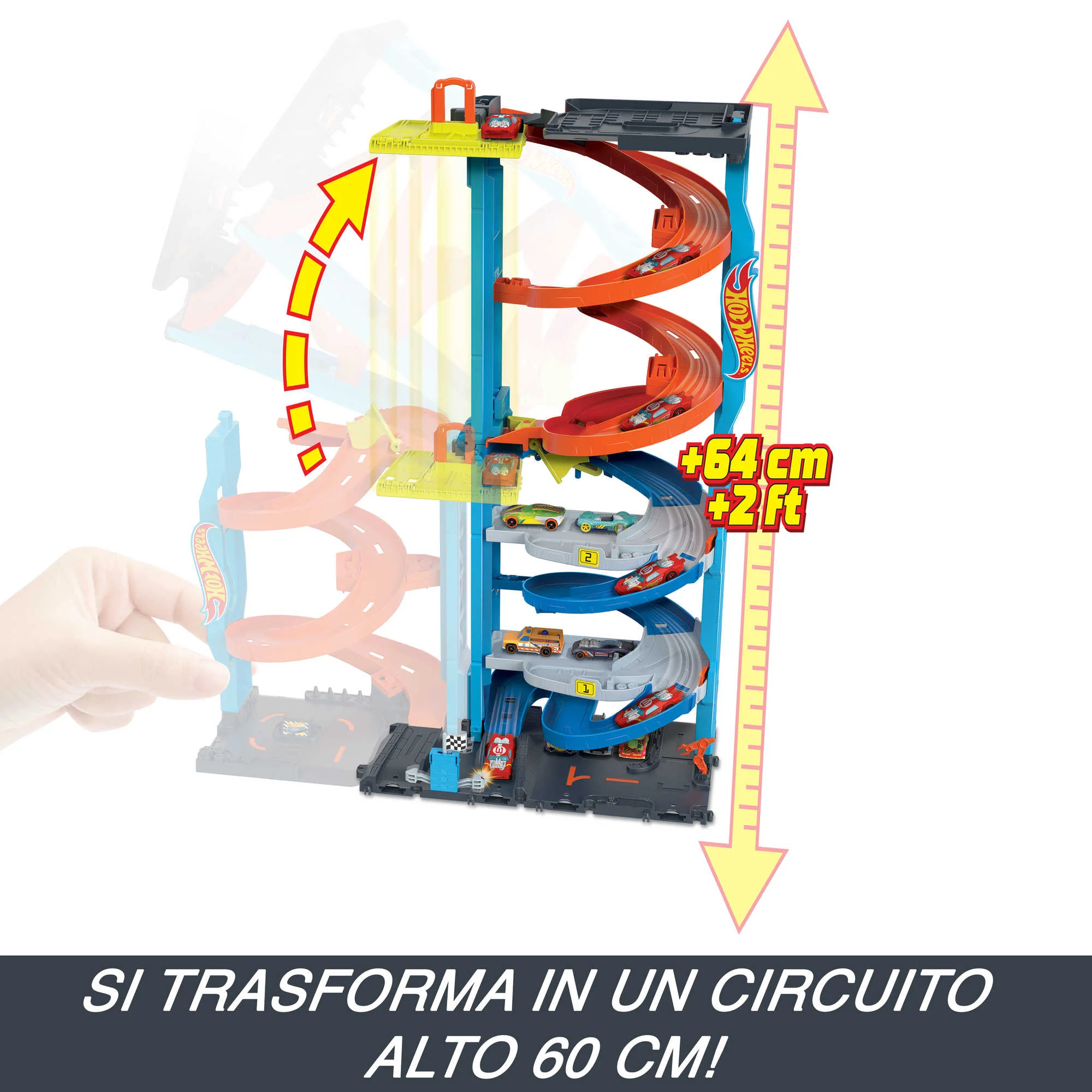 Hot Wheels City Garage "Torre Trasformabile" Playset - Image 3