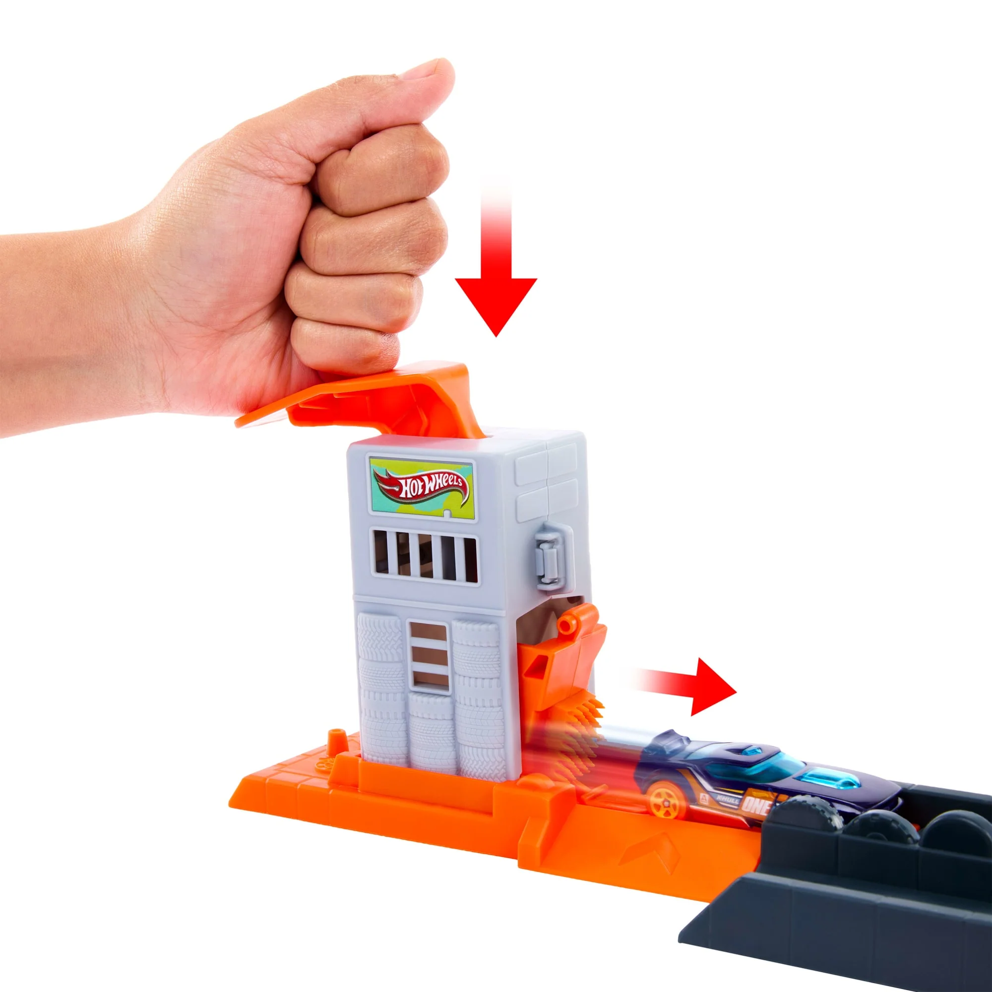 Hot Wheels City-Spielset „Gigantischer Gorilla-Angriff“ Und Spielzeugauto, Mehrere Spielmöglichkeiten, Track-Schnellstecksystem - Image 2