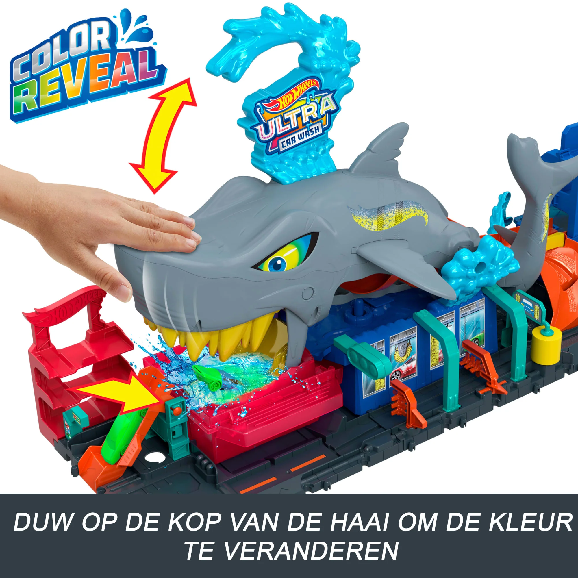 Hot Wheels City Haaienaanval In De Autowasserette Met Speelgoedauto Met Kleurverrassing Op Een Schaal Van 1:64 - Image 3