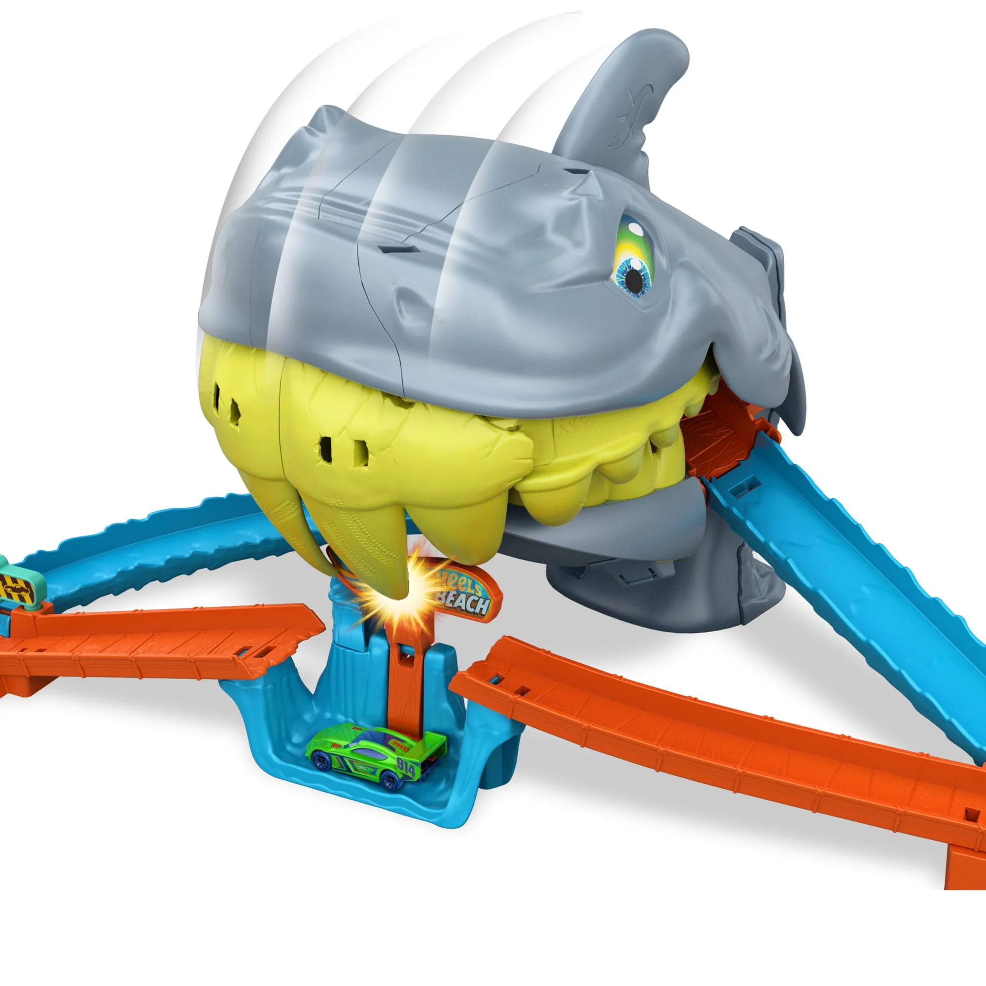 Büyük Bir Zafer Anı Yaşatan Hot Wheels City Köpek Balığı Macerası Oyun Seti Ve 1:64 Ölçekli Metal Oyuncak Araba - Image 4