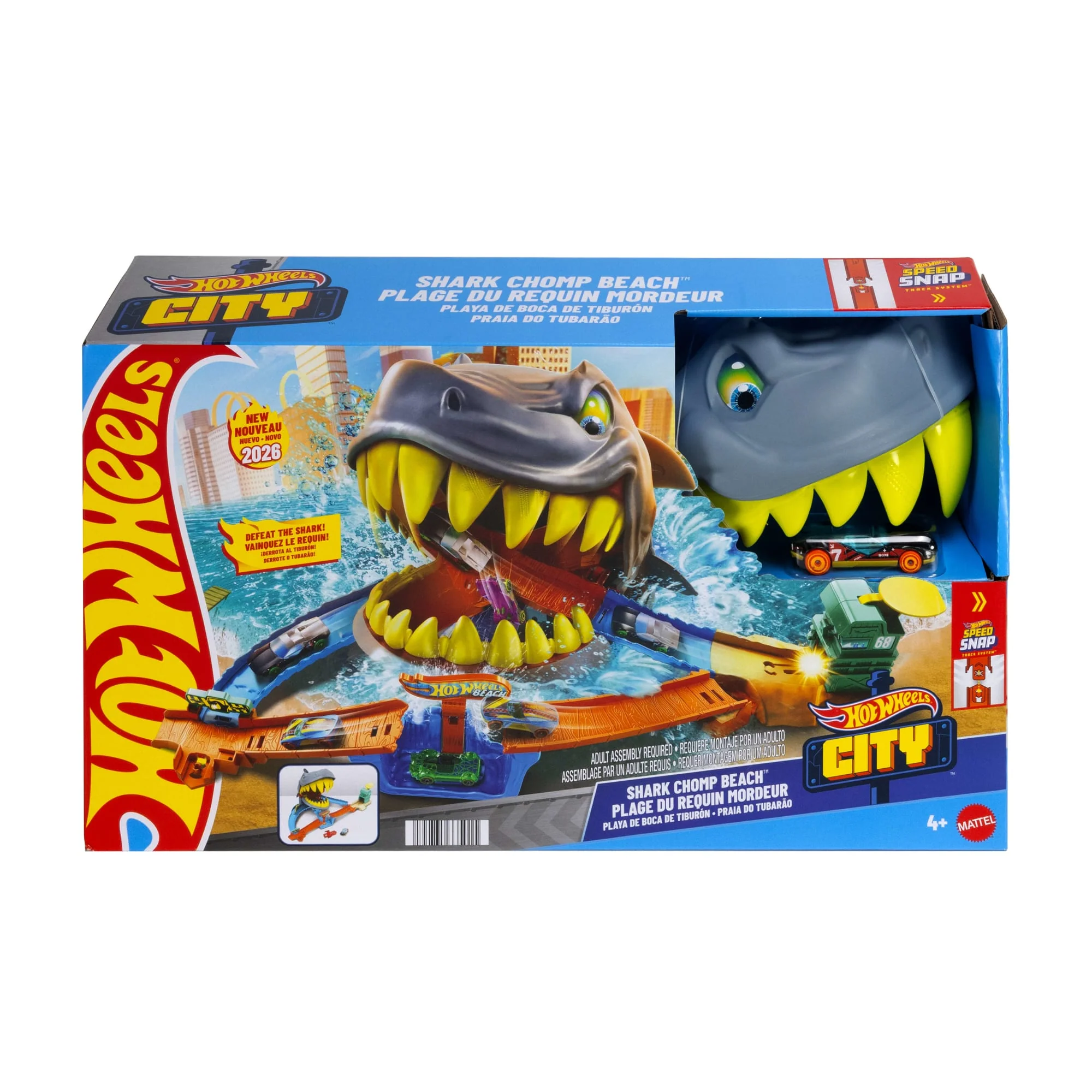 Büyük Bir Zafer Anı Yaşatan Hot Wheels City Köpek Balığı Macerası Oyun Seti Ve 1:64 Ölçekli Metal Oyuncak Araba - Image 6