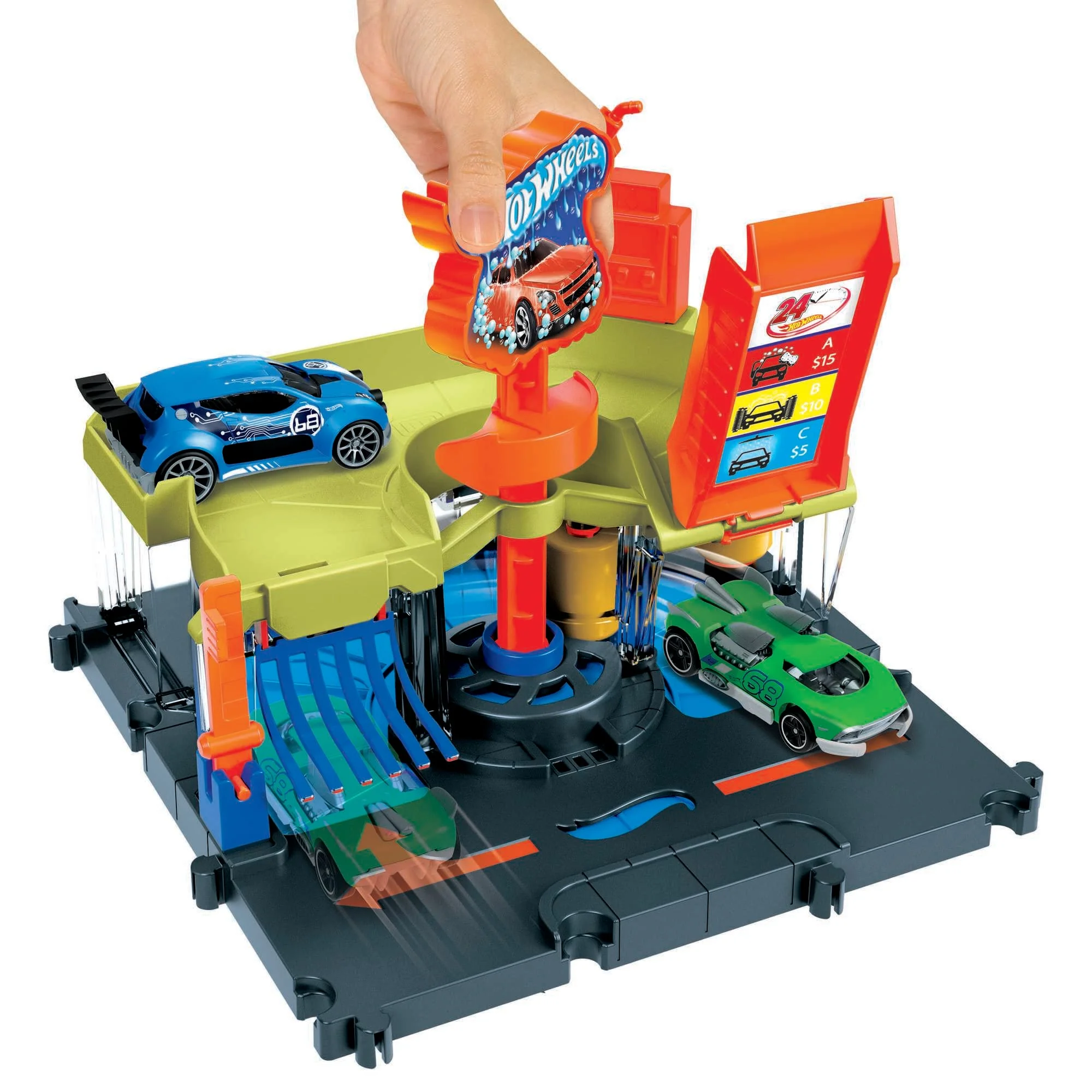 Hot Wheels City Estación De Lavado Downtown Conjunto De Juego Con 1 Coche De Juguete - Image 2