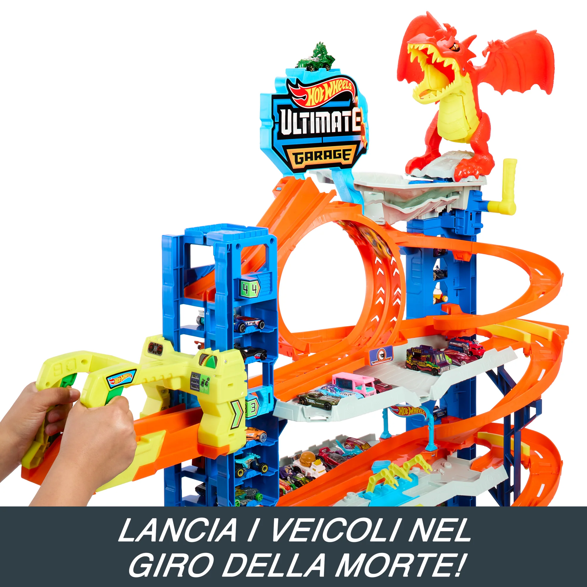 Hot Wheels City MEGA Garage Playset Con 2 Macchinine Die-Cast, Box Per Riporre Oltre 50 Macchinine - Image 5