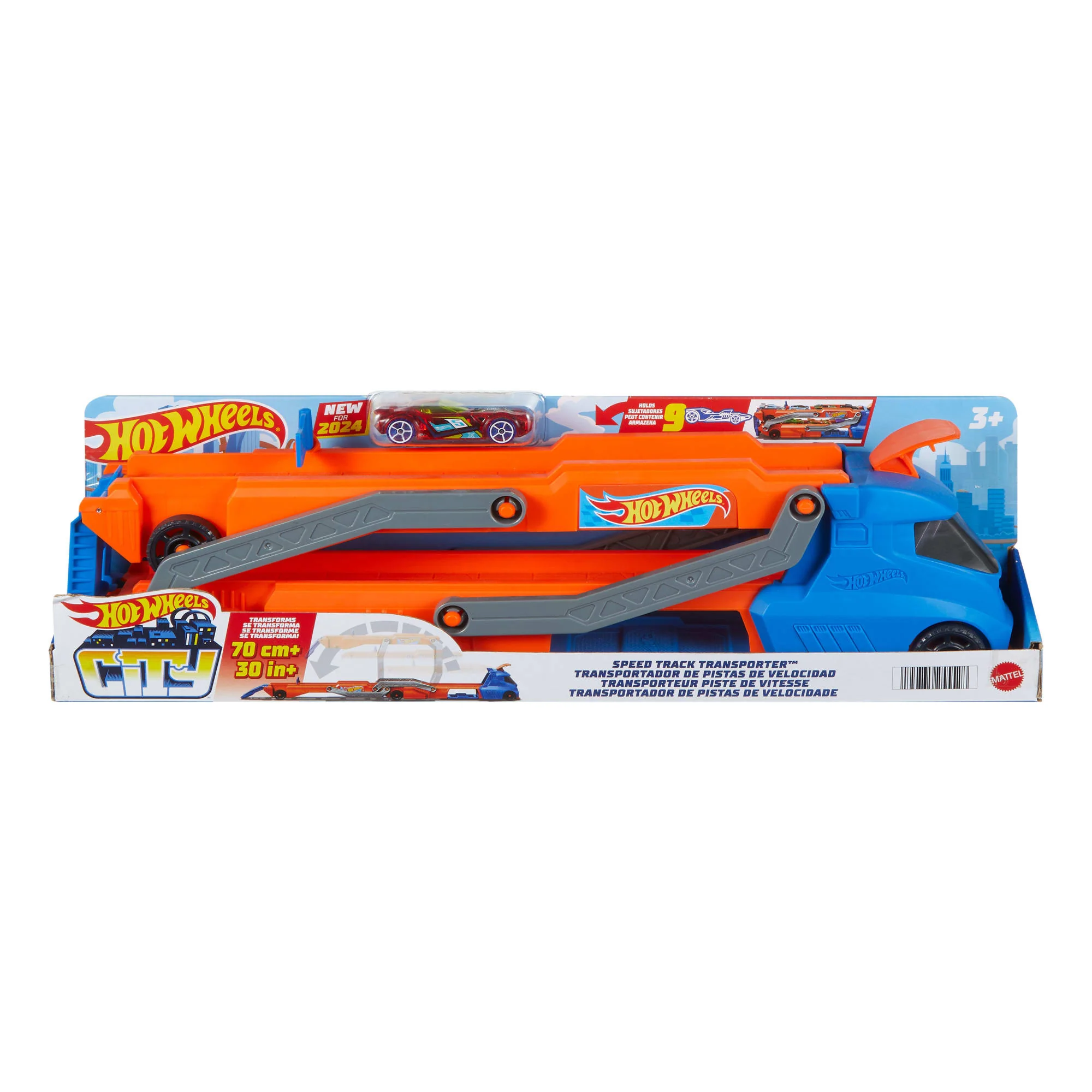 Hot Wheels City Nταλίκα, Μεταμορφώνεται Σε Πίστα Αγώνων Με Εκτοξευτή, Αποθηκεύει 9 Αυτοκινητάκια, Περιλαμβάνει Όχημα Κλίμακας 1:64 - Image 6