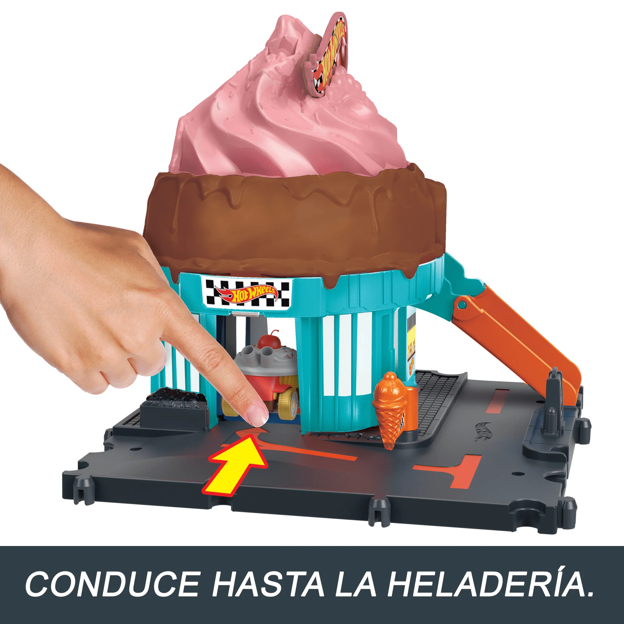 Conjunto De Pista De Hot Wheels City Con 1 Coche Hot Wheels, Conjunto De Juego De Heladería - Image 3
