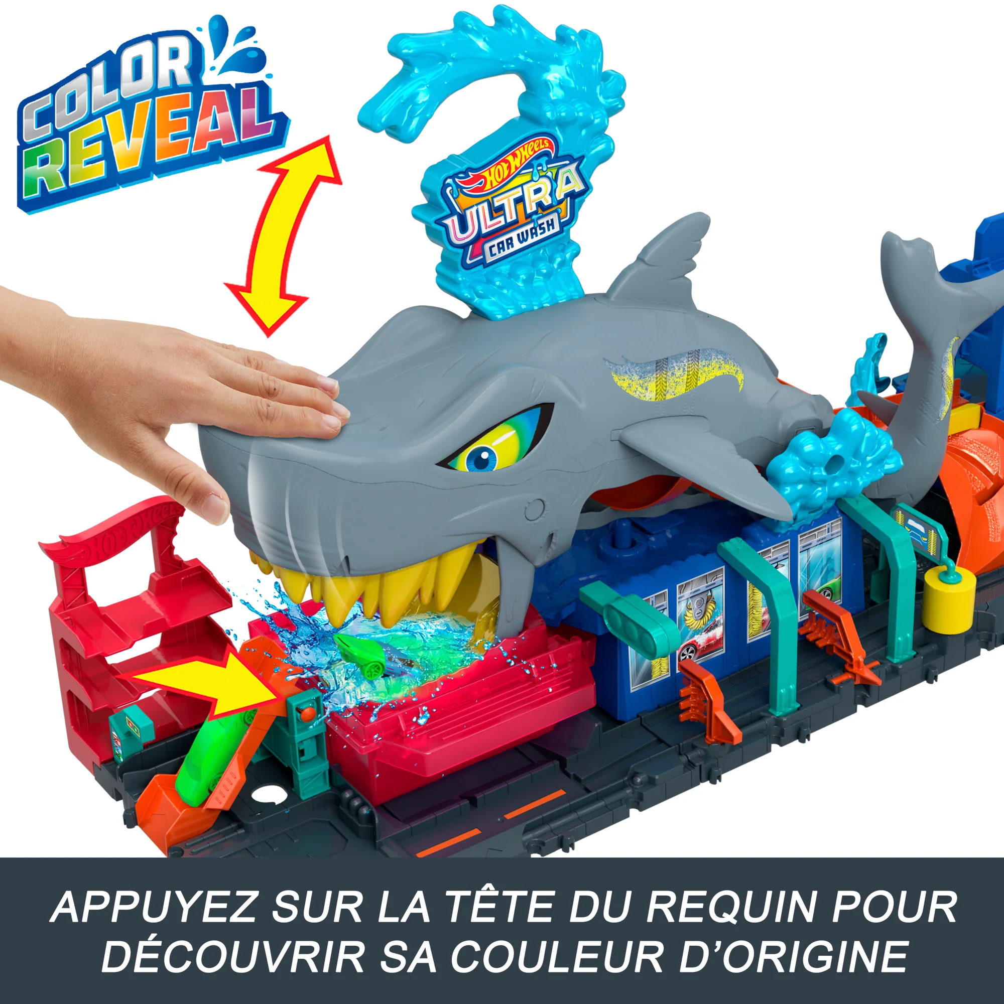 Hot Wheels City-Station De Lavage Requin-Coffret Voiture Color Reveal - Image 3