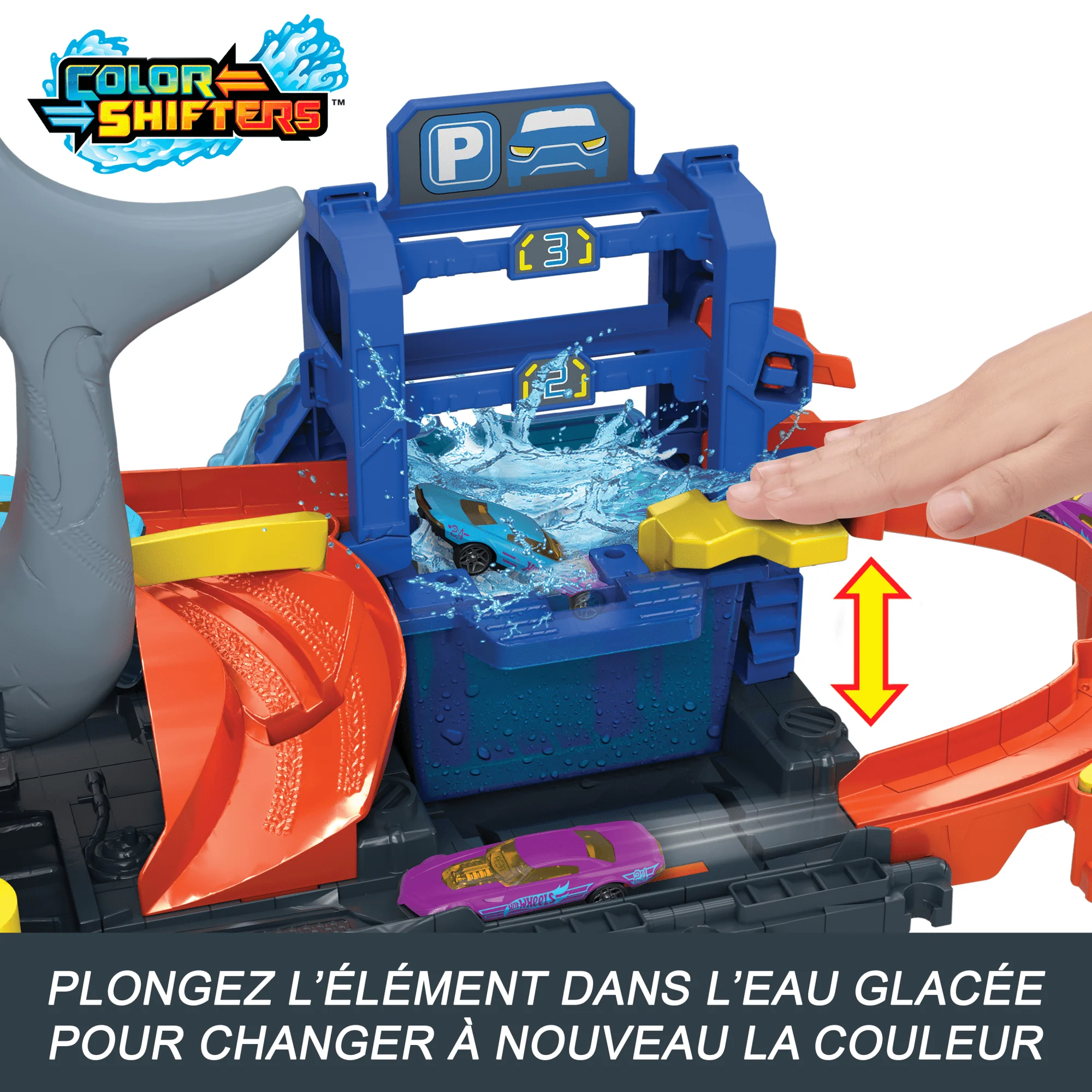 Hot Wheels City-Station De Lavage Requin-Coffret Voiture Color Reveal - Image 5
