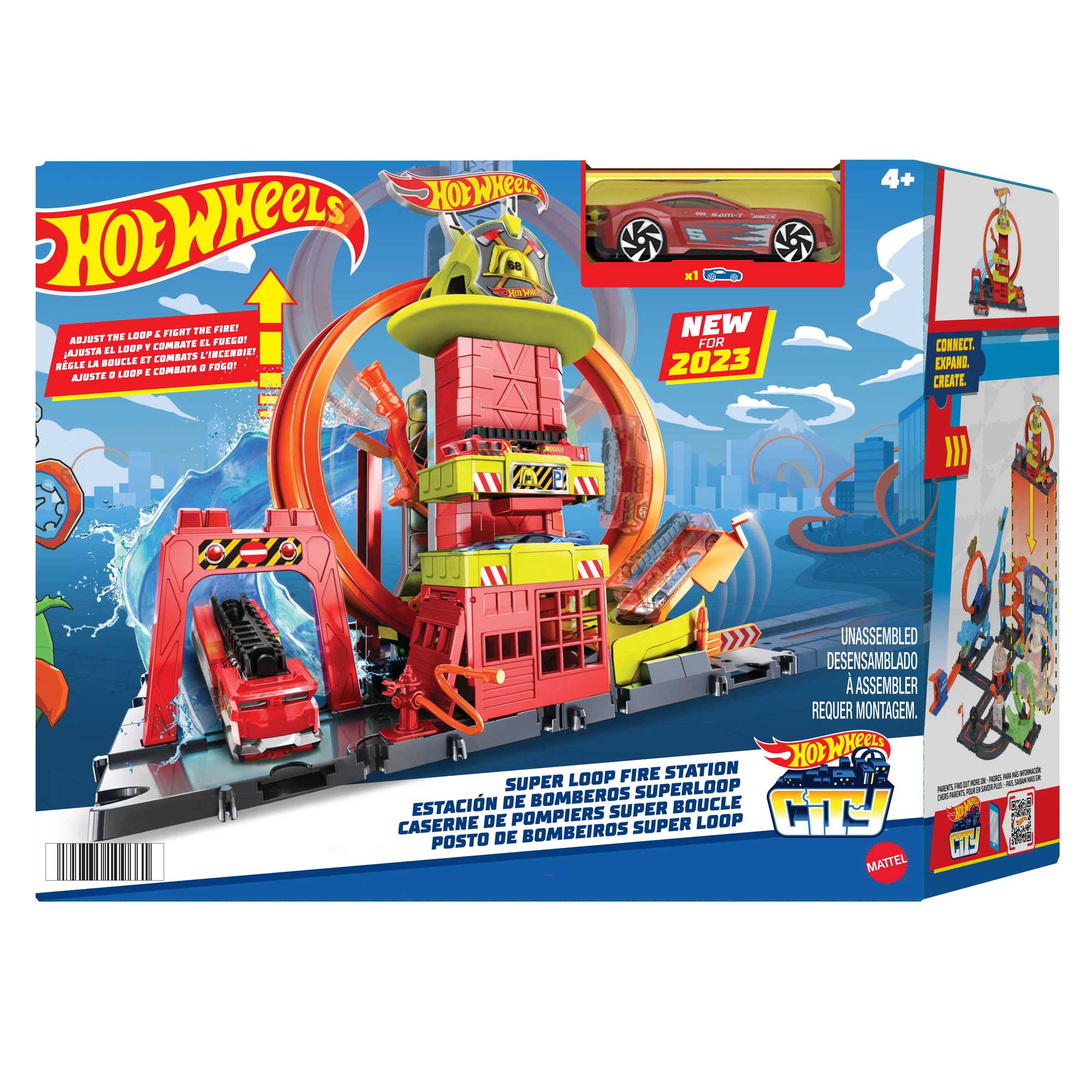 Hot Wheels City Super Loop Fire Station Playset, Track Set With 1 Toy Car - Image 6