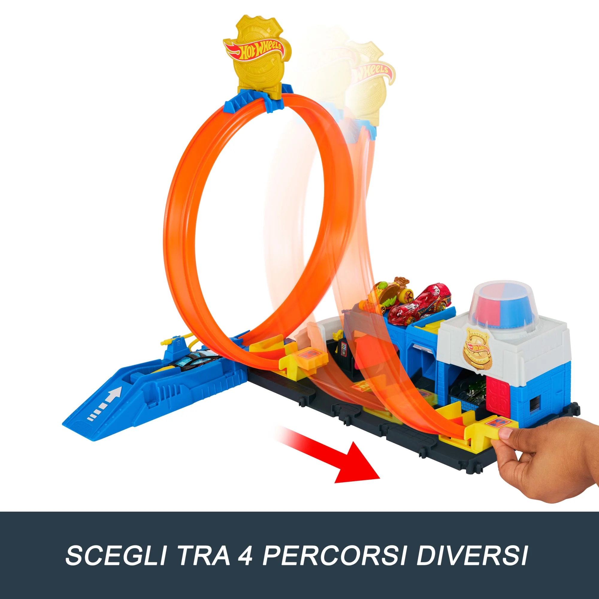 Hot Wheels City Super Stazione Di Polizia Playset Con Macchinina Giocattolo in Scala 1:64 E Pista Regolabile - Image 4