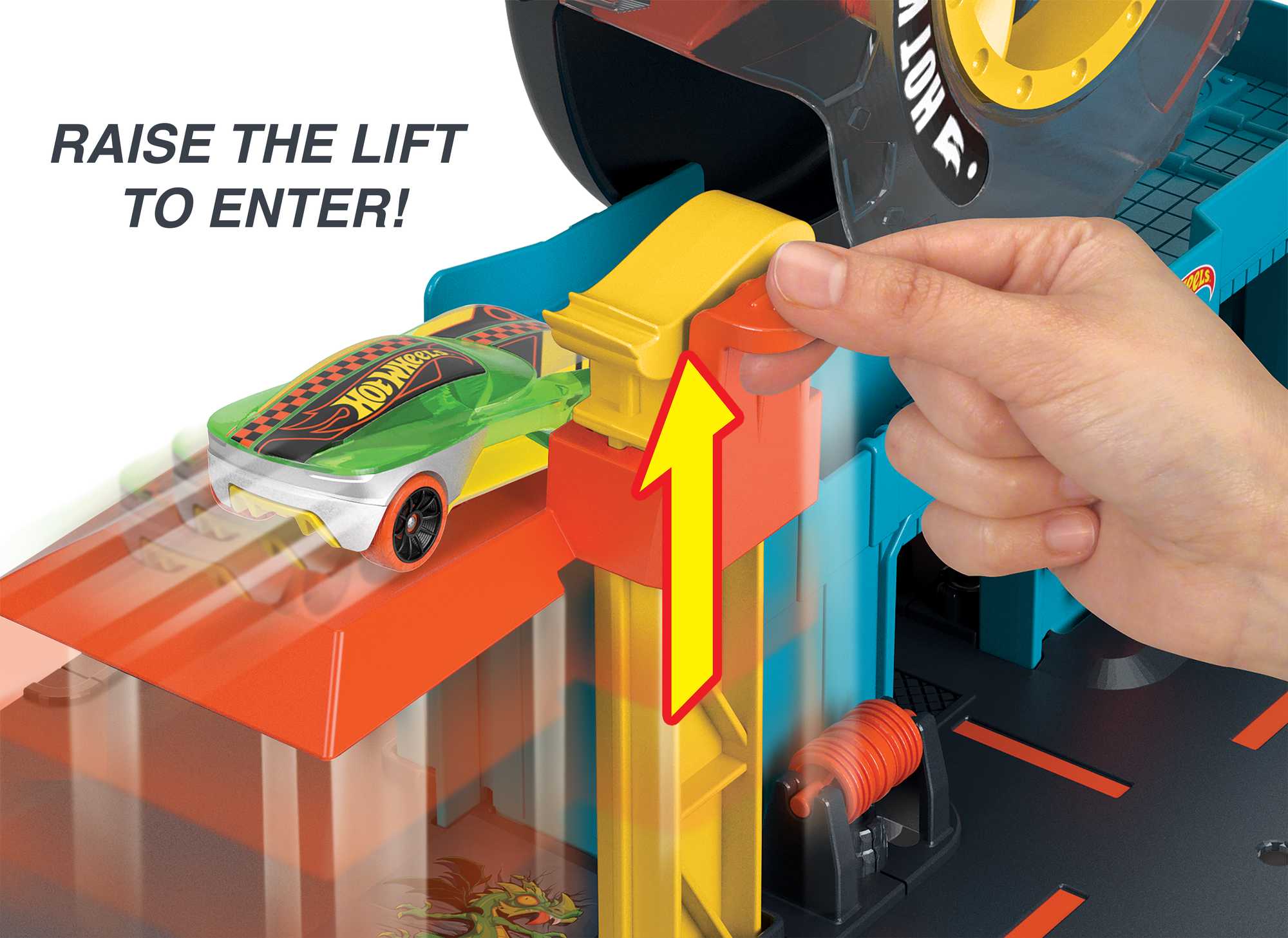 Hot Wheels City Super Twist Tyre Shop Playset And Car - Image 3