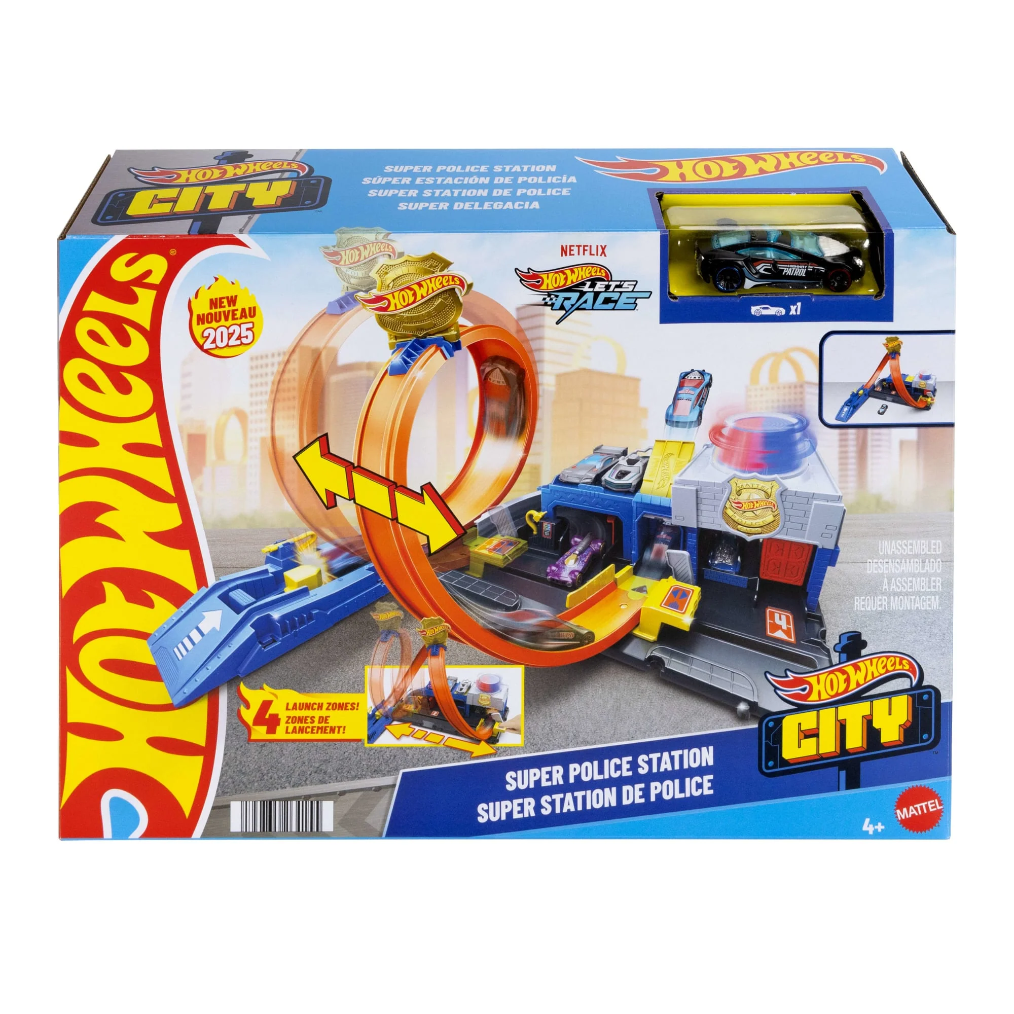 Conjunto De Juego Supercomisaría De Policía De Hot Wheels City Con Coche De Policía De Juguete A Escala 1:64 Y Pista Con Looping Regulable - Image 6