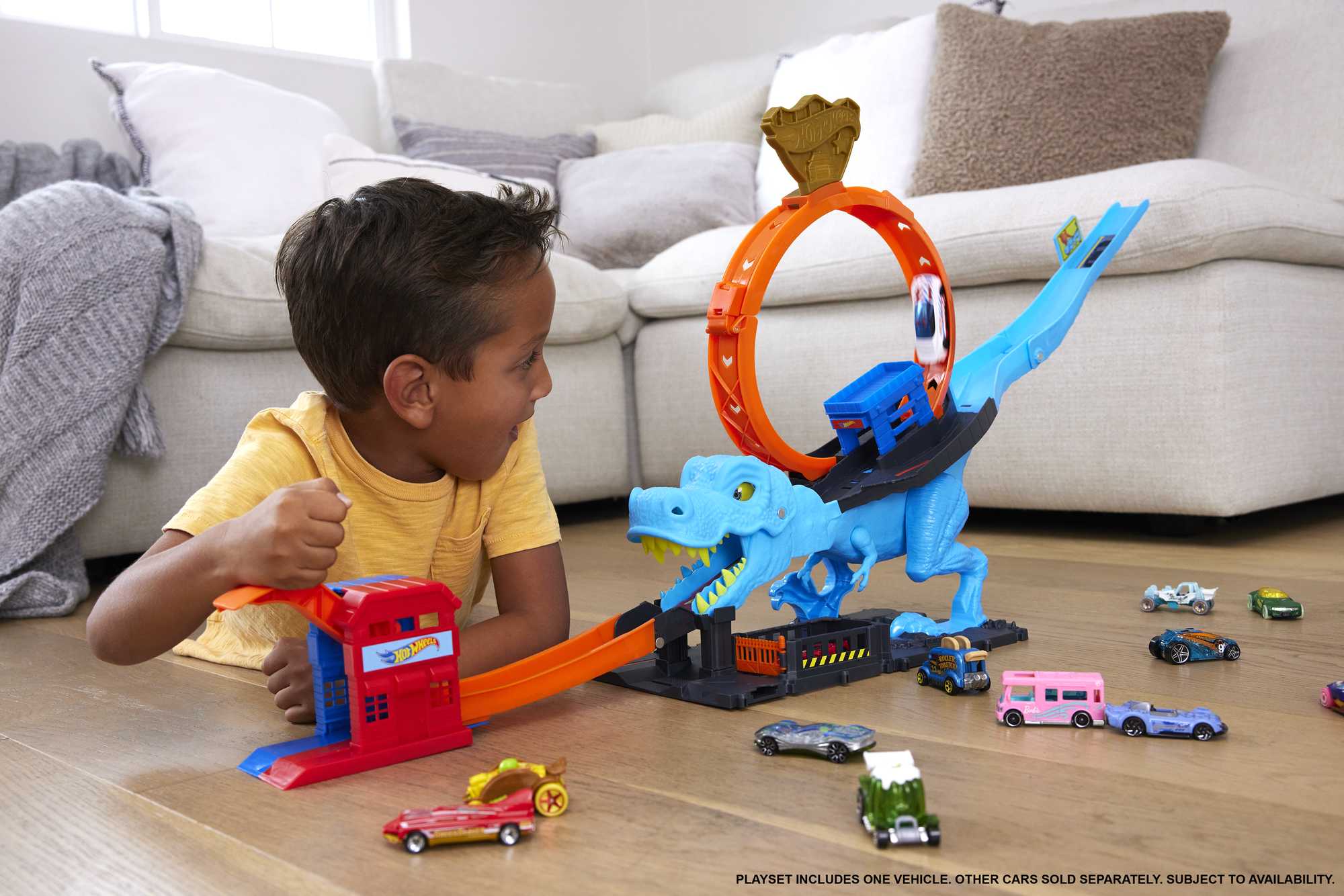 Hot Wheels City T-Rex Chomp Down Playset - Image 2