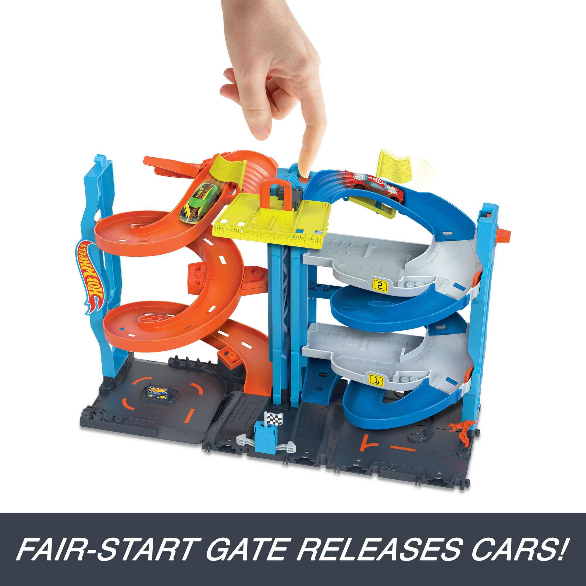 Hot Wheels City Transforming Race Tower Playset, Track Set With 1 Toy Car - Image 3