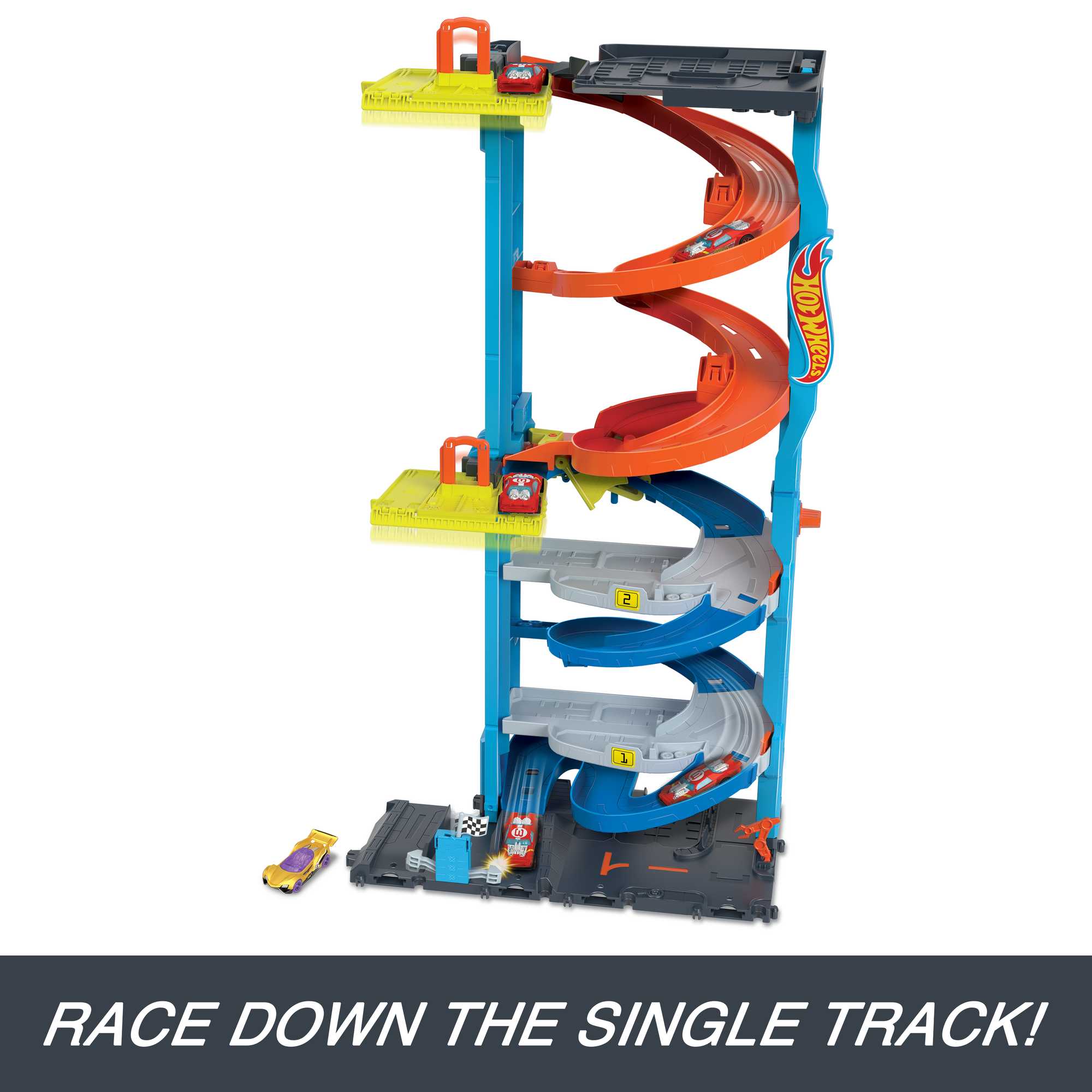 Hot Wheels City Transforming Race Tower Playset, Track Set With 1 Toy Car - Image 5