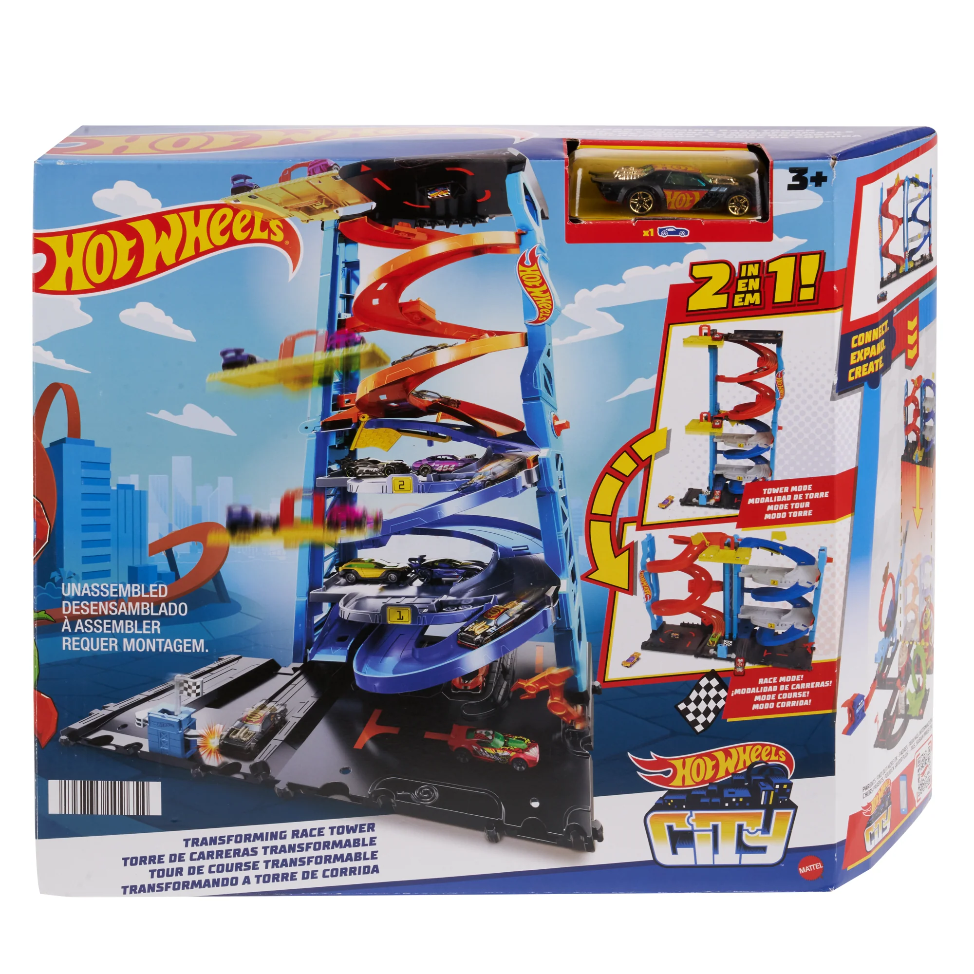 Hot Wheels City Transforming Race Tower Playset, Track Set With 1 Toy Car - Image 6