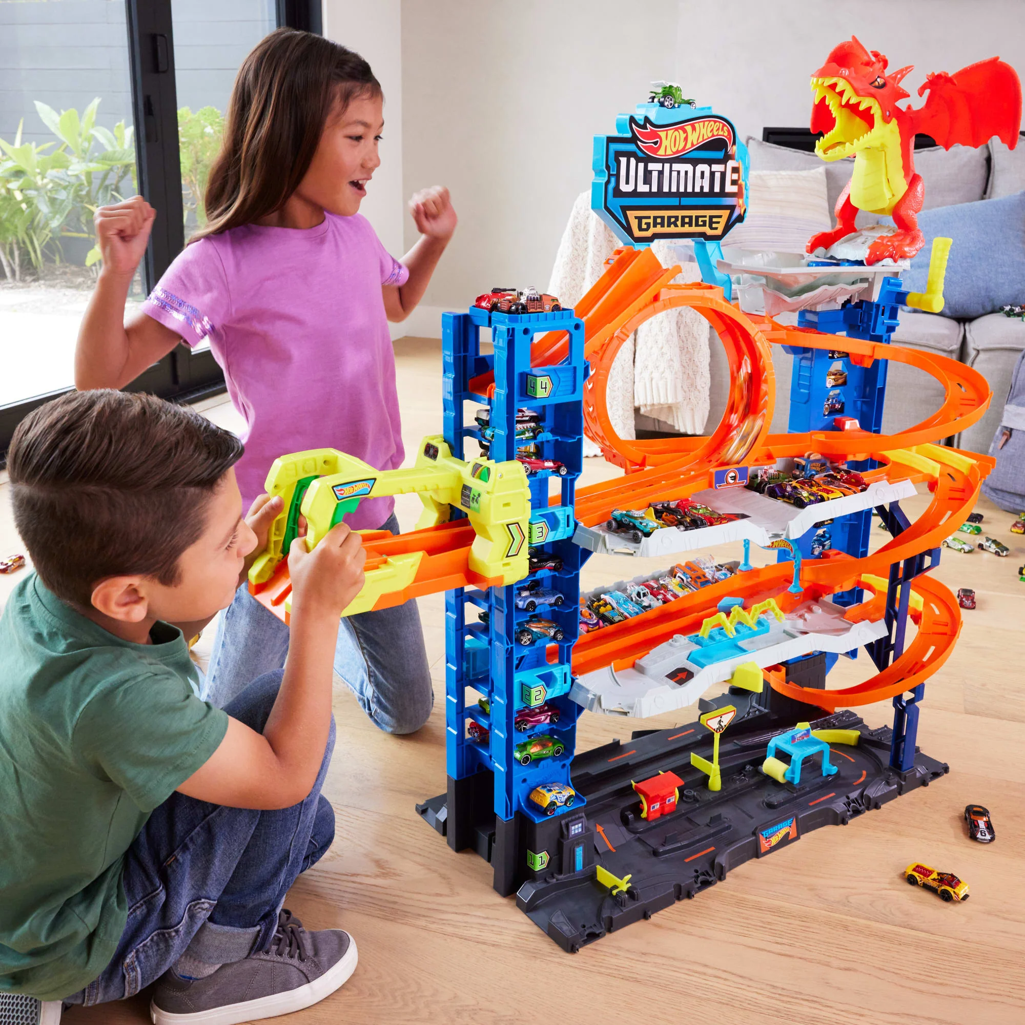 Hot Wheels City Mega Garaż Atak Smoka Zestaw - Image 2