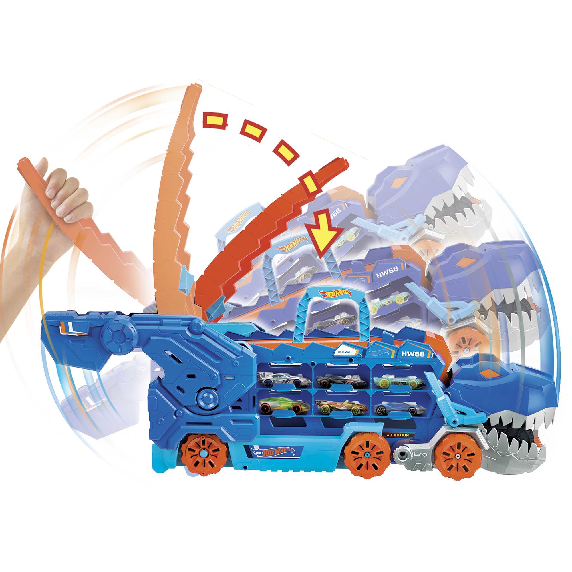 Hot Wheels T-Rex Mega Transporter Zestaw - Image 4