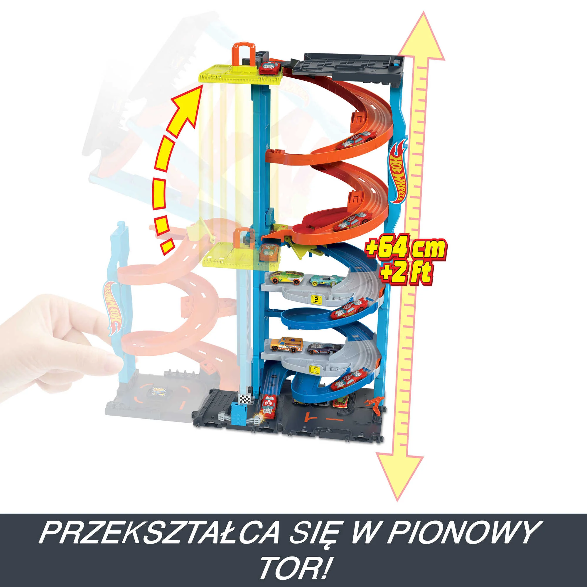 Hot Wheels City Wyścigowa wieża z transformacją Zestaw z 1 pojazdem - Image 3