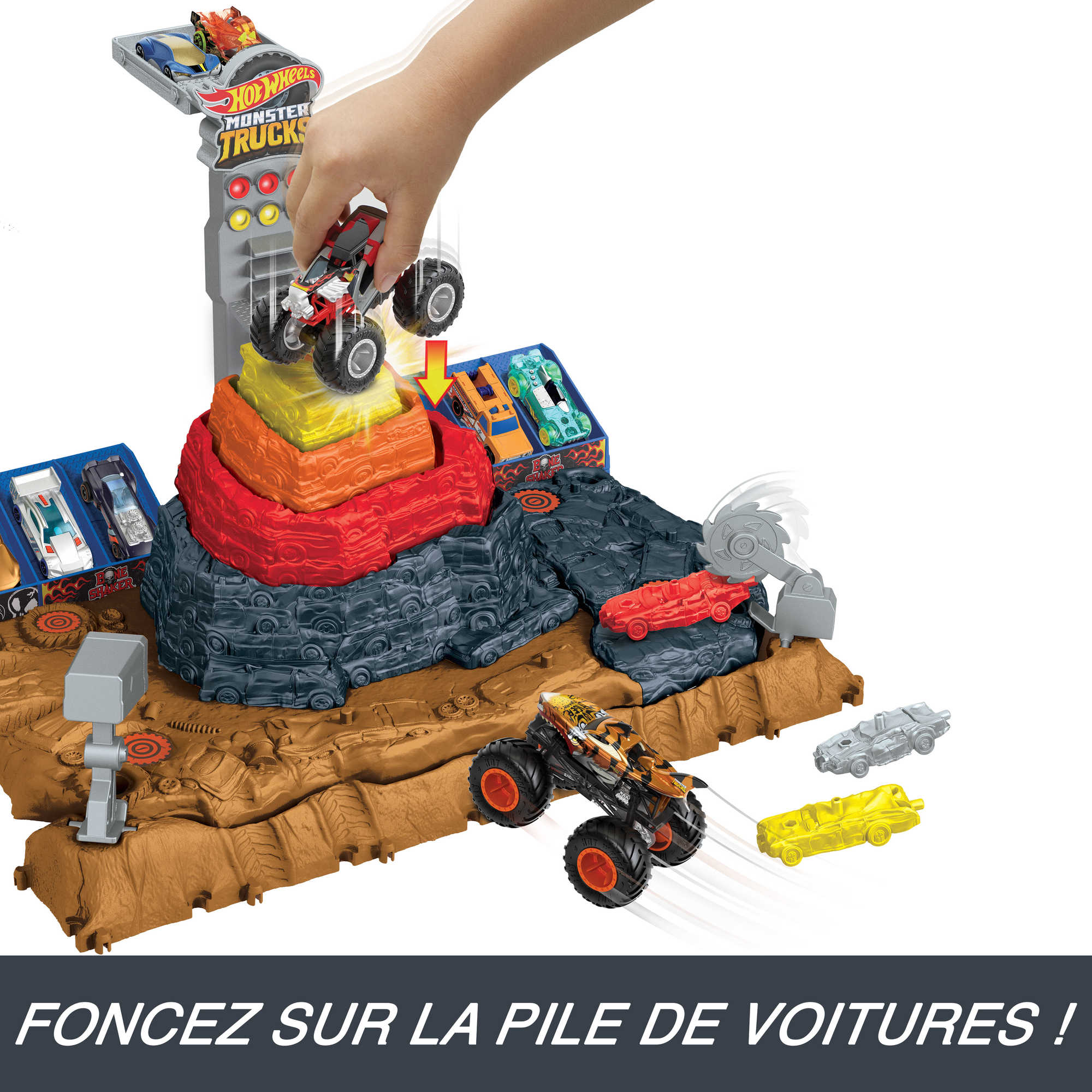 Hot Wheels - Coffret Arène De Démolition Monster Trucks - Petite Voiture - 3 Ans Et + - Image 2