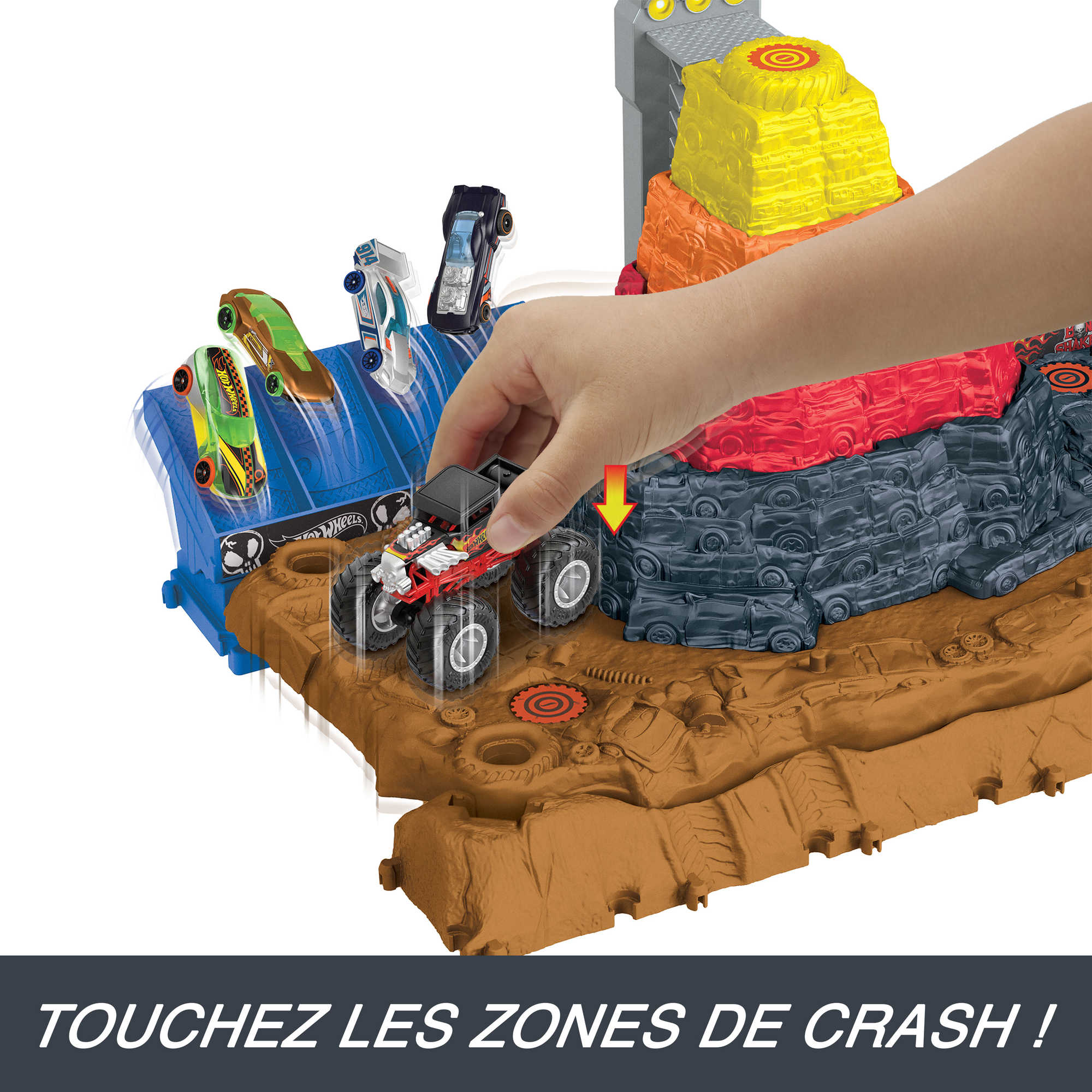 Hot Wheels - Coffret Arène De Démolition Monster Trucks - Petite Voiture - 3 Ans Et + - Image 4