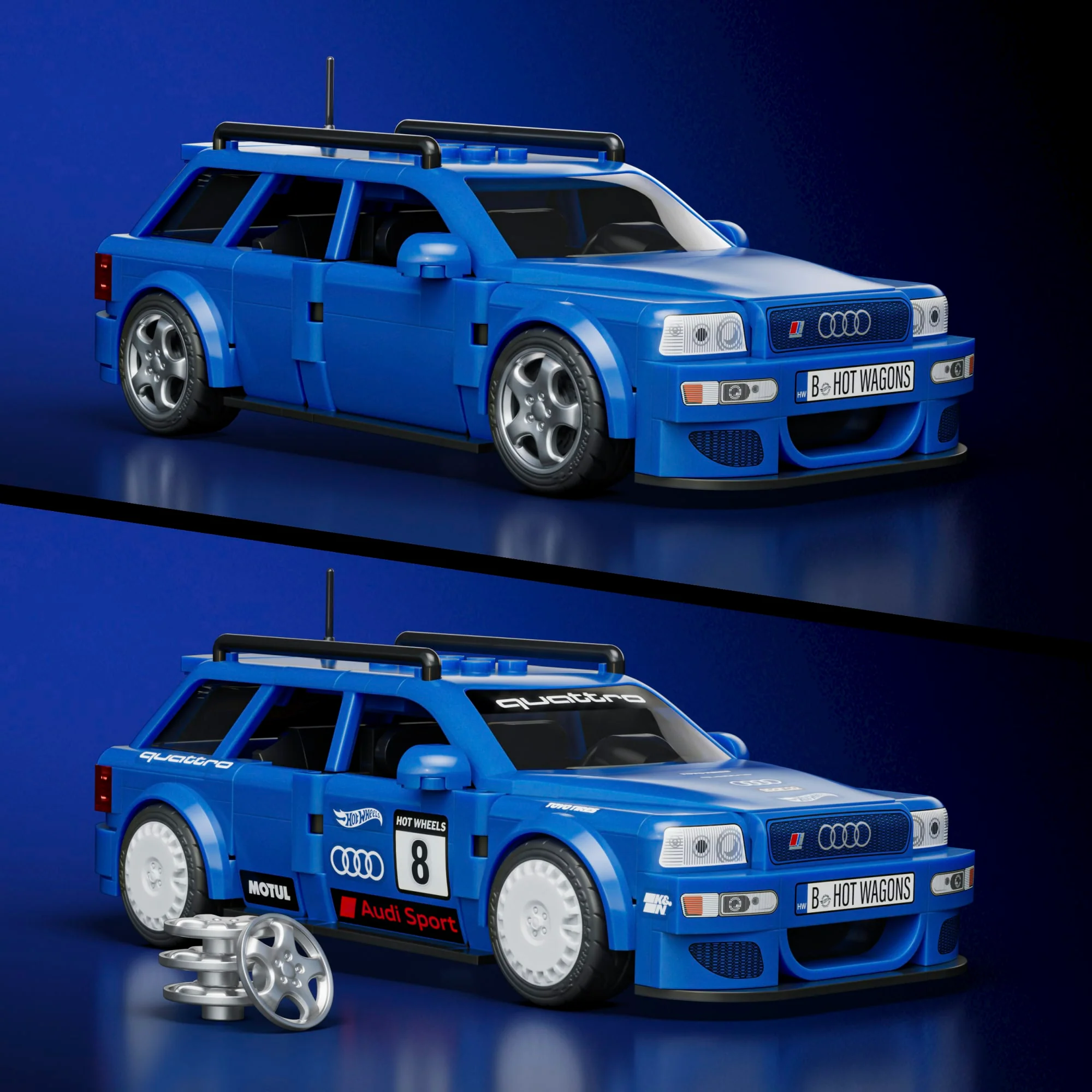 Hot Wheels-Coffret De Construction Audi Avant RS2 (253 pièces) Mattel Brick Shop - Image 3