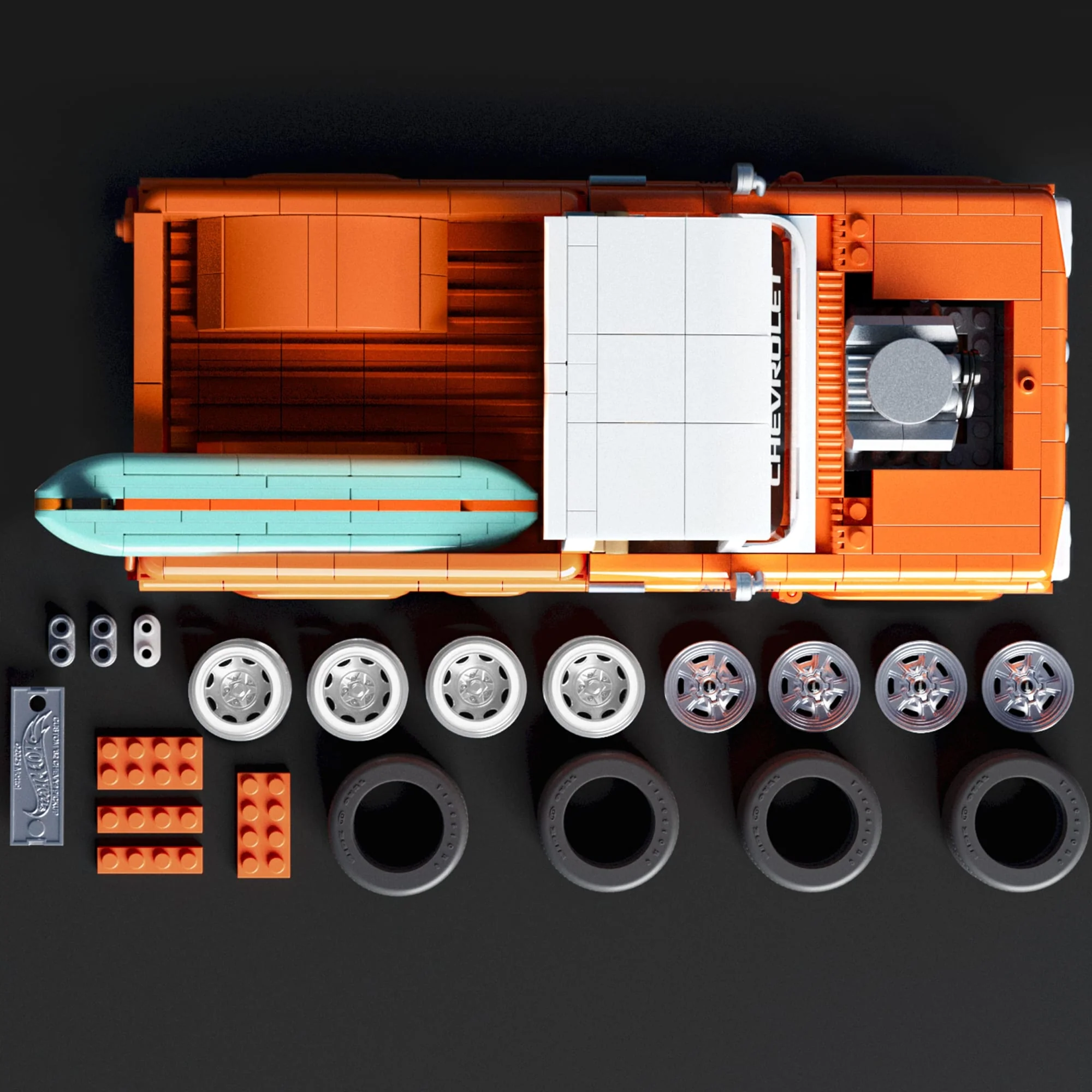 Hot Wheels Coffret De Construction Custom Chevy Pickup 1962 Mattel Brick Shop - Image 4