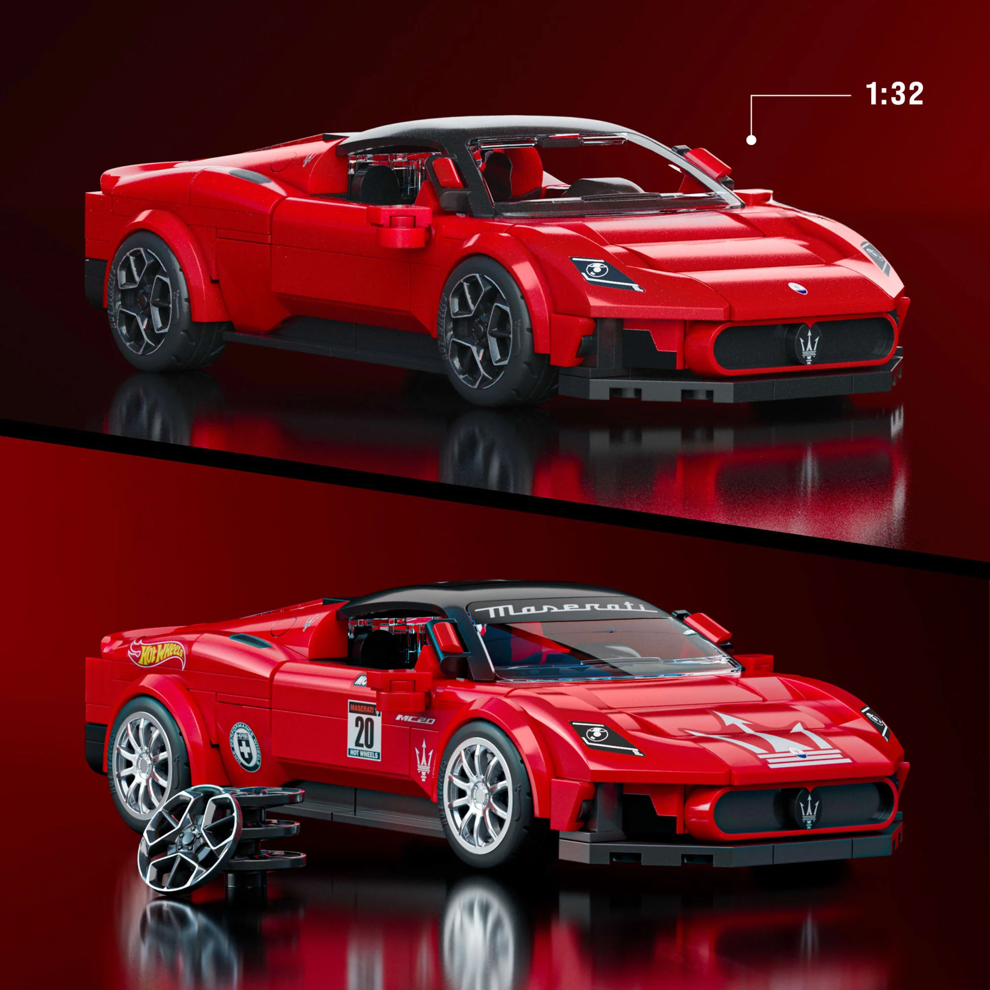 Hot Wheels-Coffret De Construction Maserati Mc20 Mattel Brick Shop - Image 3