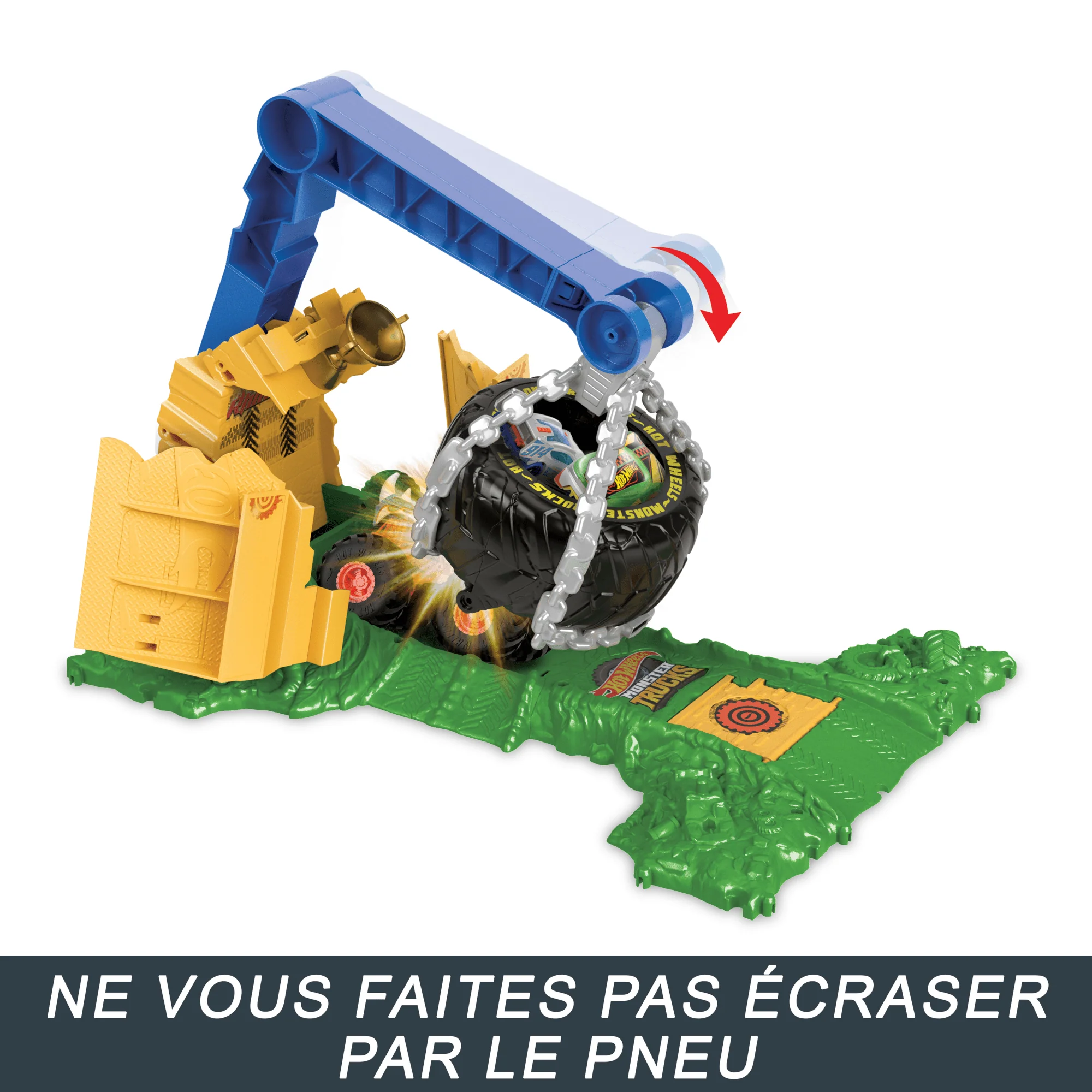 Hot Wheels - Coffret Monster Trucks Arena Smashers Défi Rhinomite - Camion De Destruction - 4 Ans Et + - Image 4