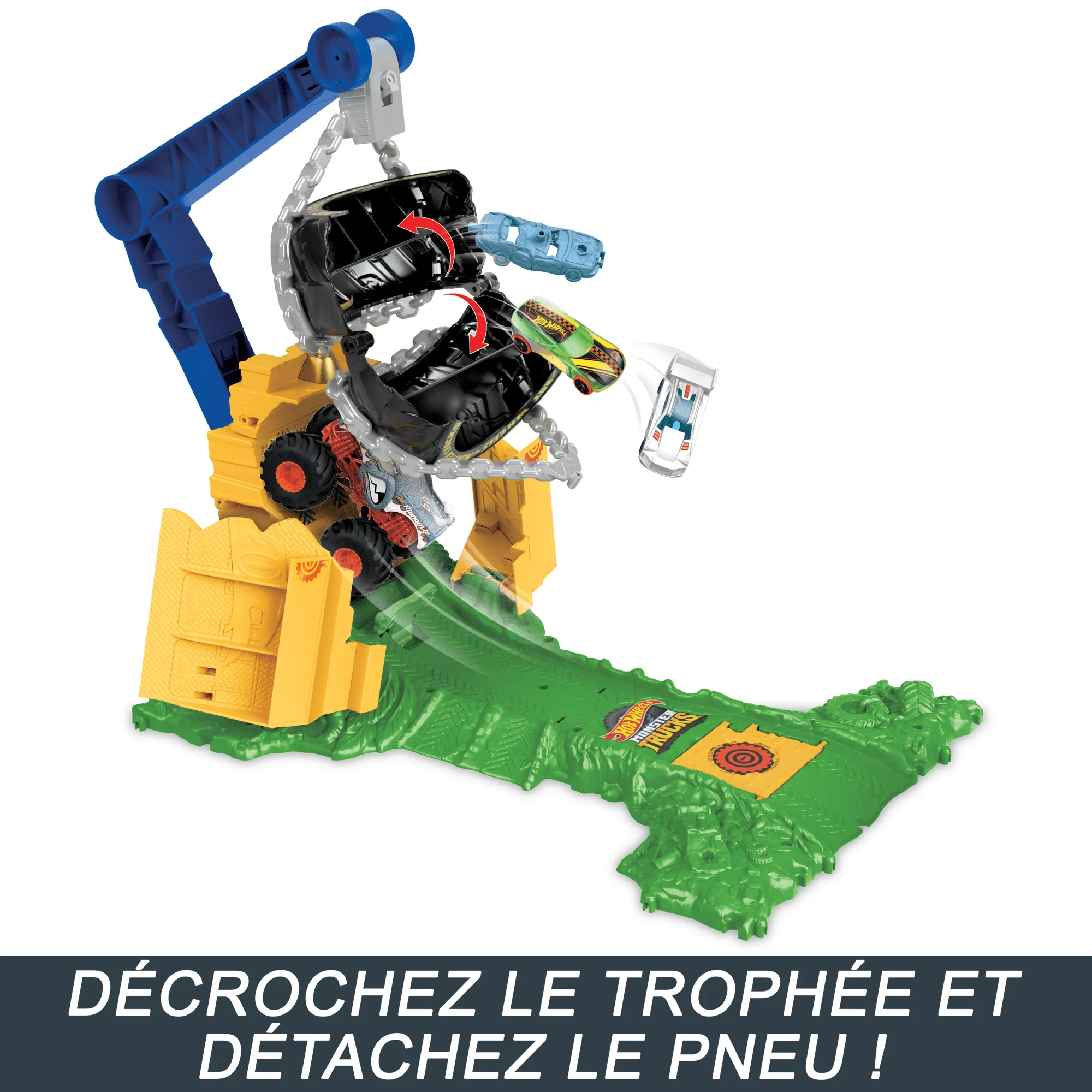 Hot Wheels - Coffret Monster Trucks Arena Smashers Défi Rhinomite - Camion De Destruction - 4 Ans Et + - Image 5