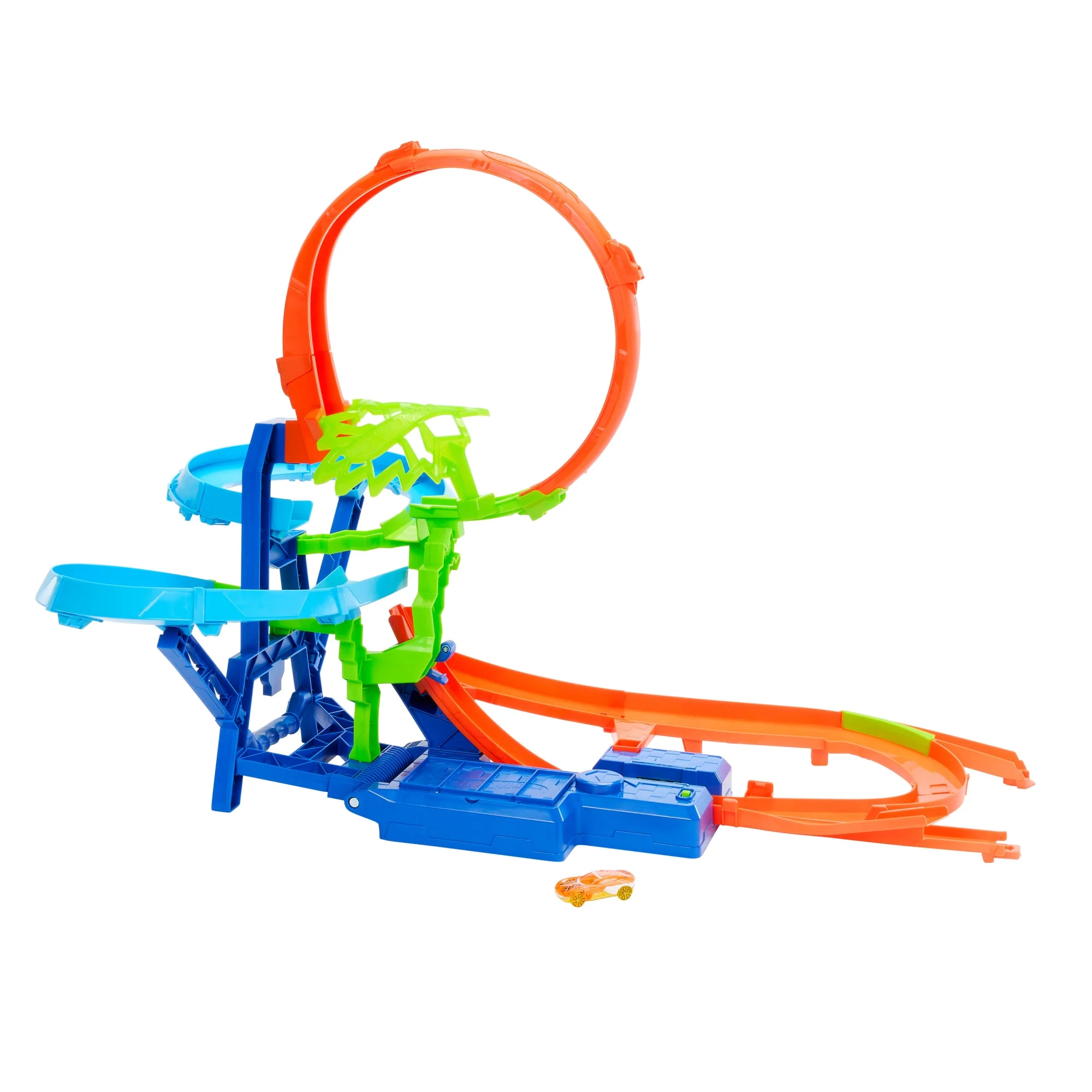 Conjunto De Pista De Acrobacias Choque En El Aire De Hot Wheels Con Coche De Juguete Metálico A Escala 1:64 Y Propulsor Motorizado - Image 2