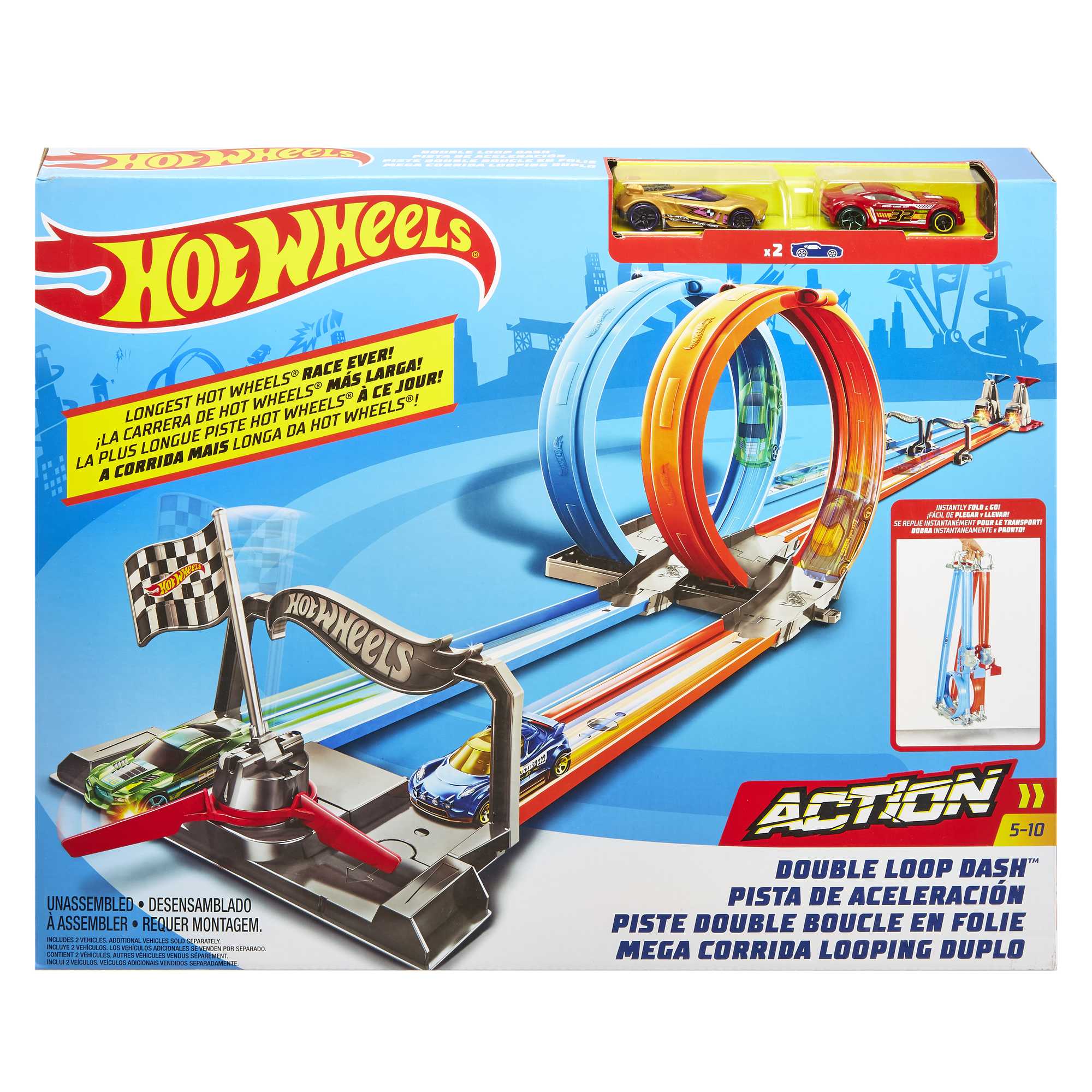 Hot Wheels Double Loop Dash Track Set - Image 6