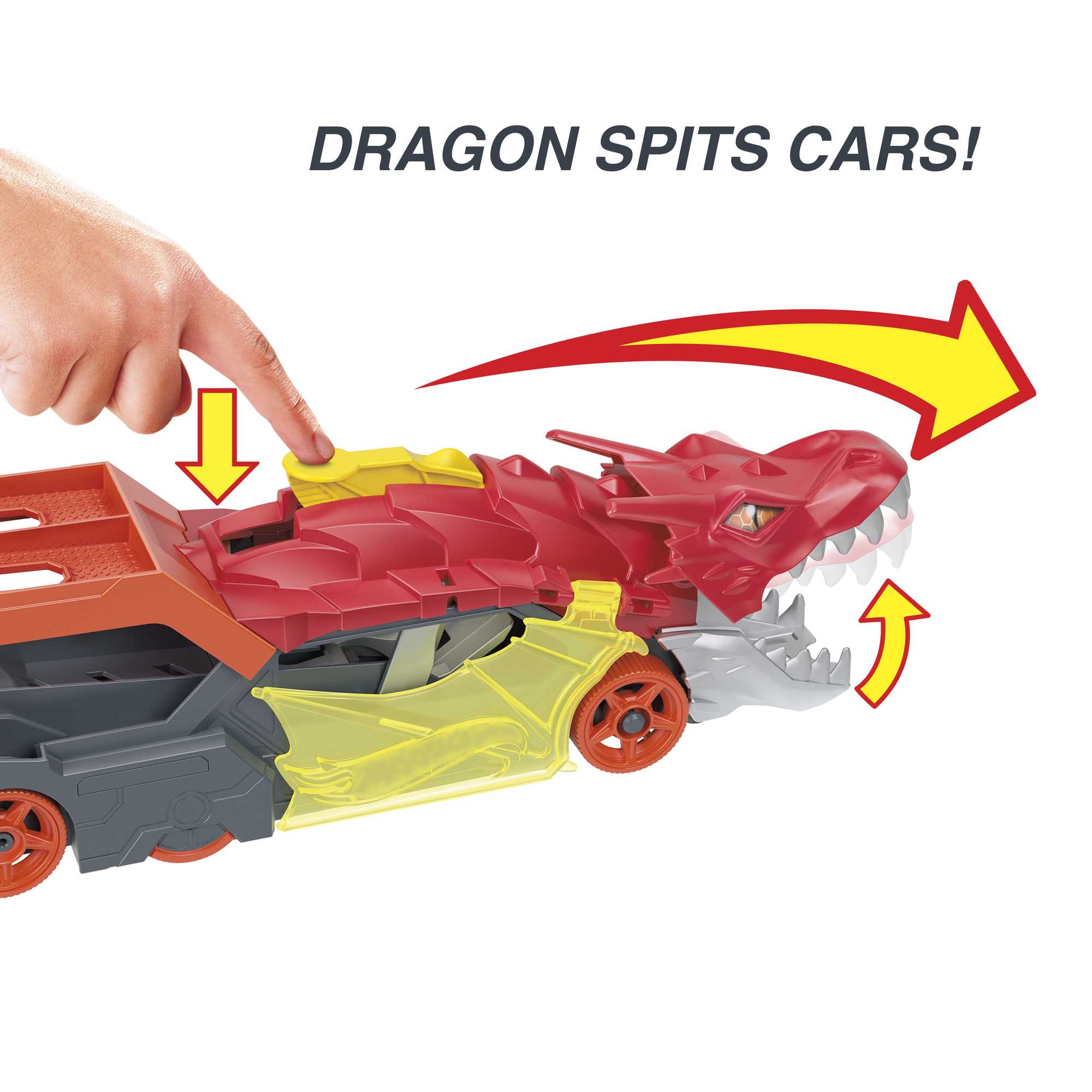 Hot Wheels City Dragon Launch Transporter, Spits Cars From Its Mouth, Gift For Kids 3 Years & Up - Image 3