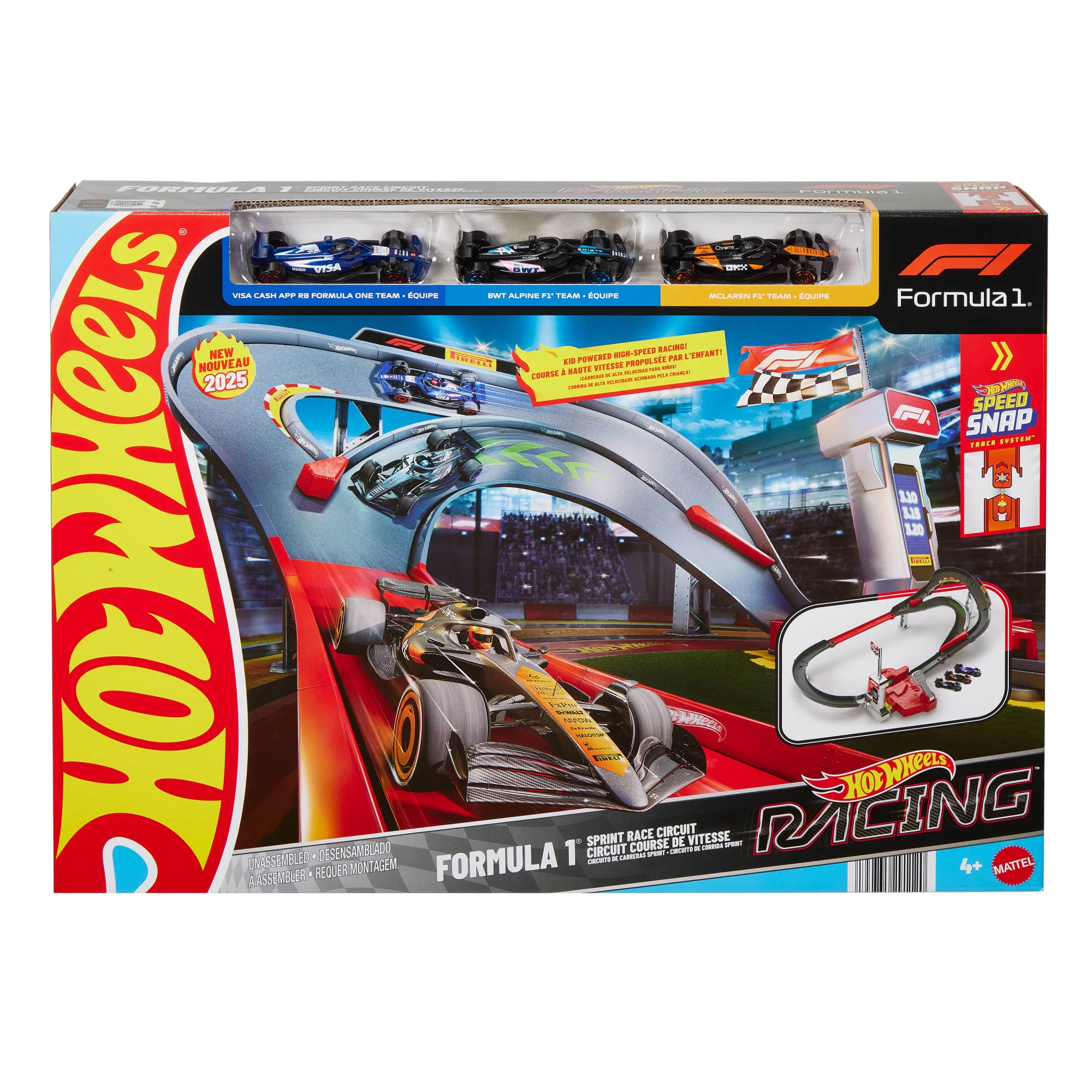 Hot Wheels F1 Temel Yarış Pisti Ve 1:64 Ölçekli 3 Metal Oyuncak Araba - Image 6