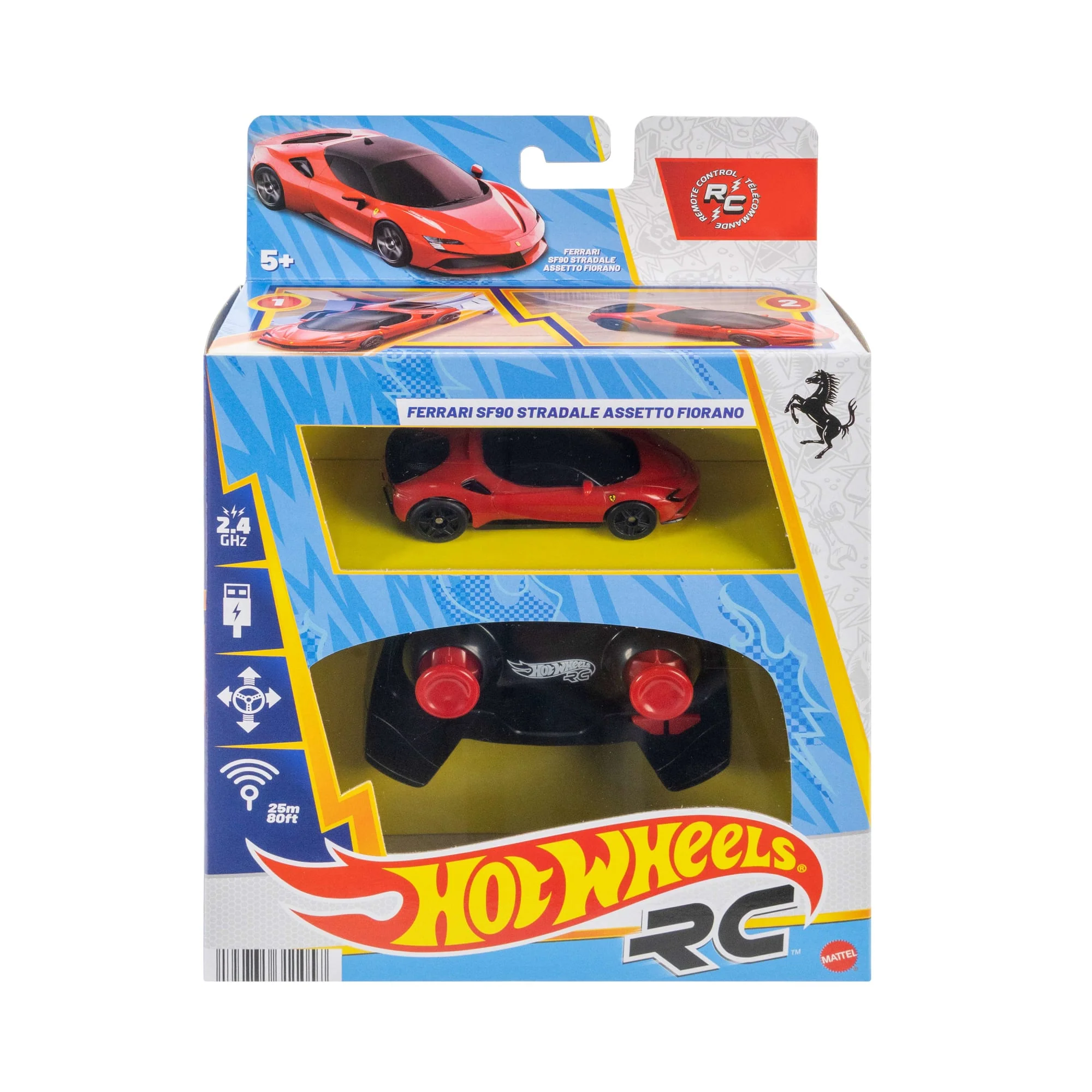 Hot Wheels RC Ferrari SF90 Stradale Assetto Fiorano Samochód zdalnie sterowany w skali 1:64 Zabawka 5+ - Image 6