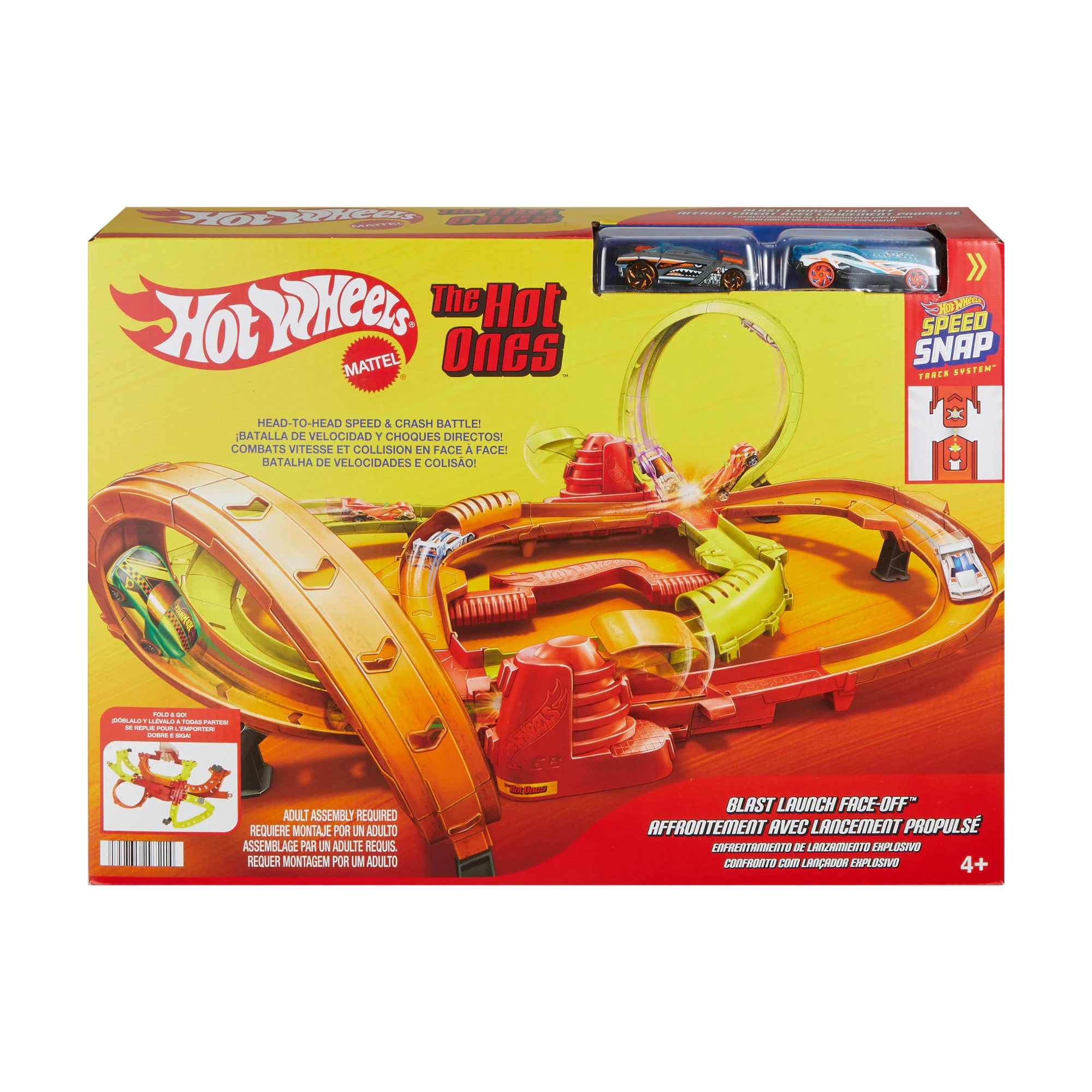 Hot Wheels Hot Ones Turbo Oyun Parkuru Ve 1:64 Ölçekli 2 Adet Oyuncak Araba - Image 6