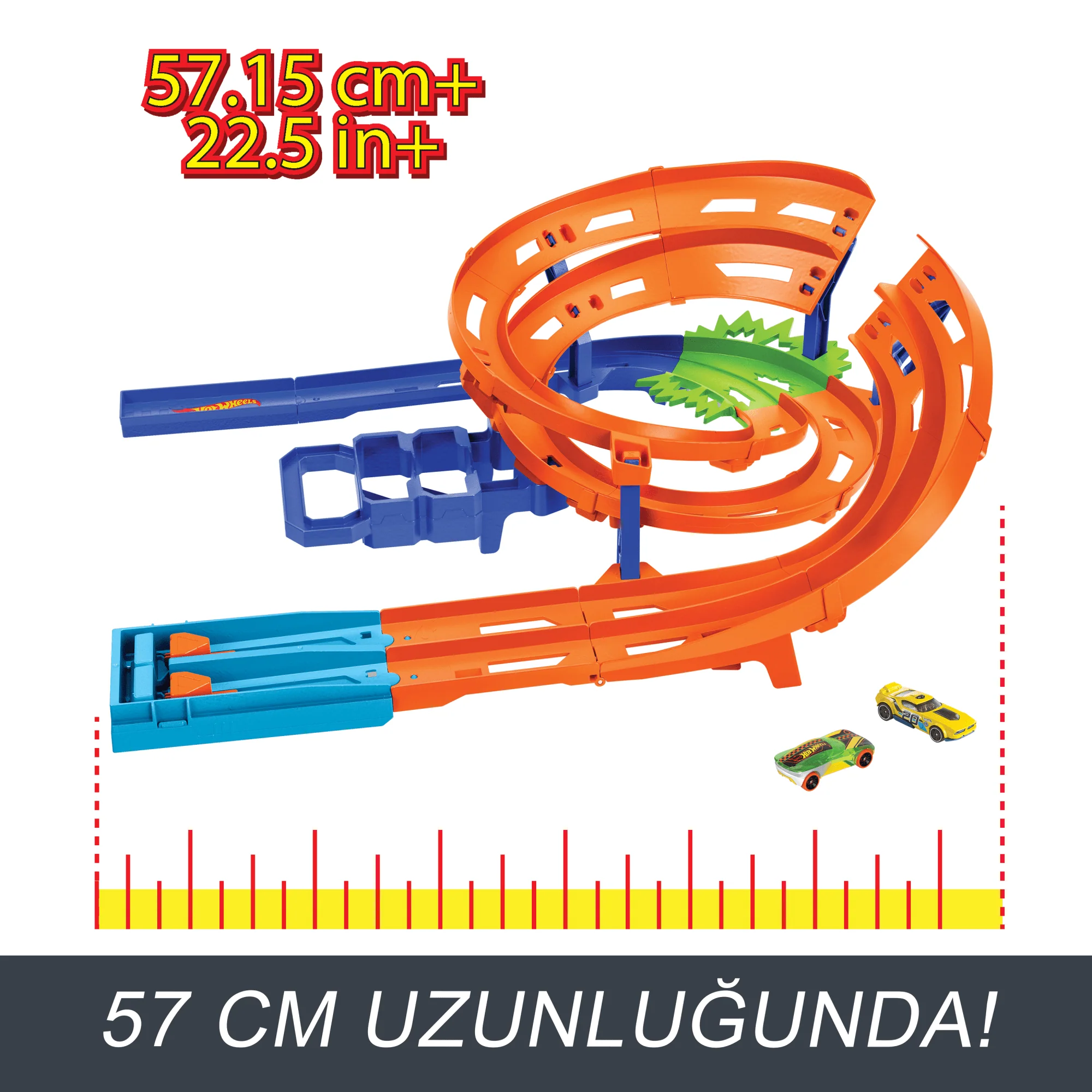 Hot Wheels İkili Yarış Ve Akrobasi Pisti, 2 Adet 1:64 Ölçekli Oyuncak Araba, Kolayca Saklanabilir - Image 3